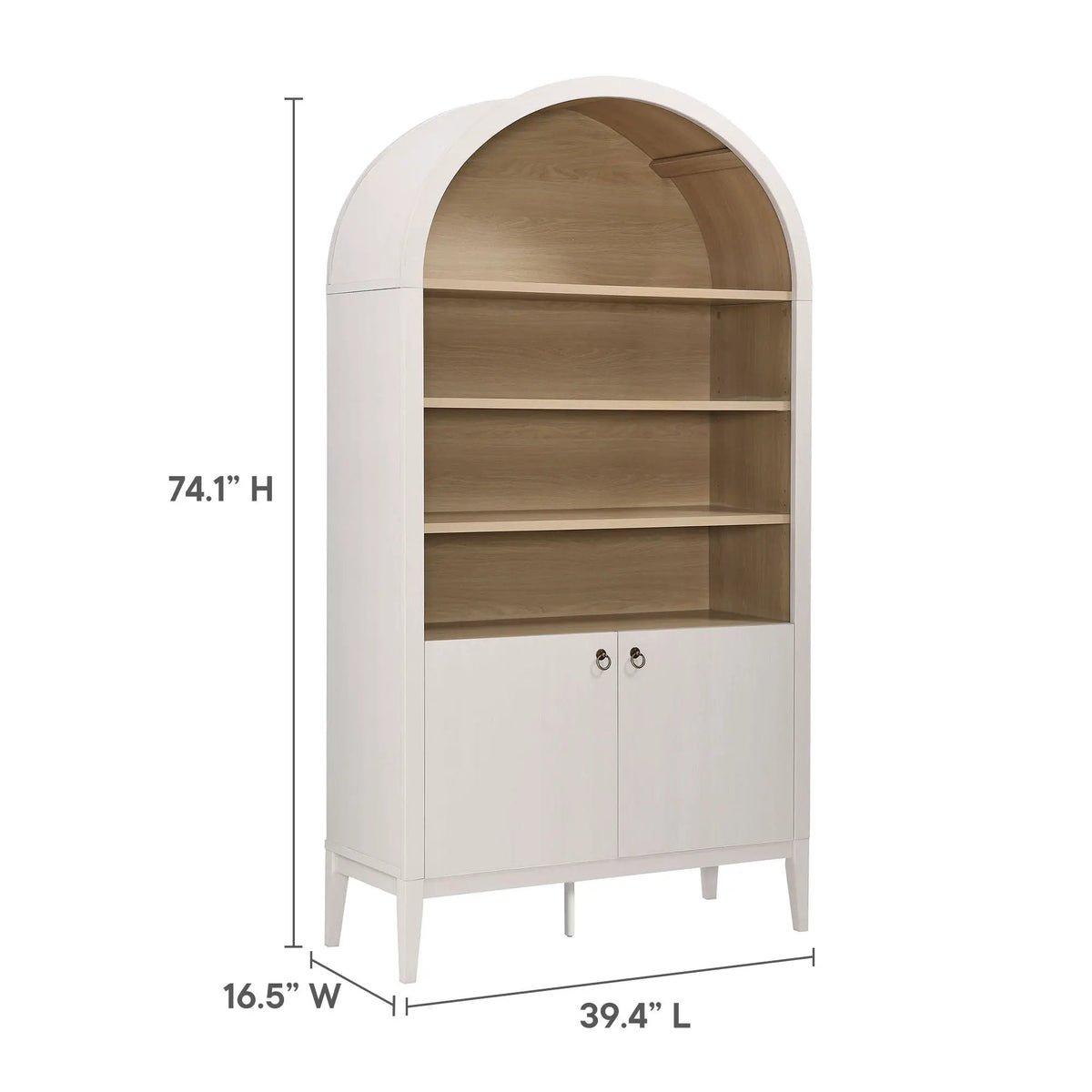 Nolan 74" Tall Wide Arched Storage Display Cabinet Bookshelf by Modway by HouseOfZazla