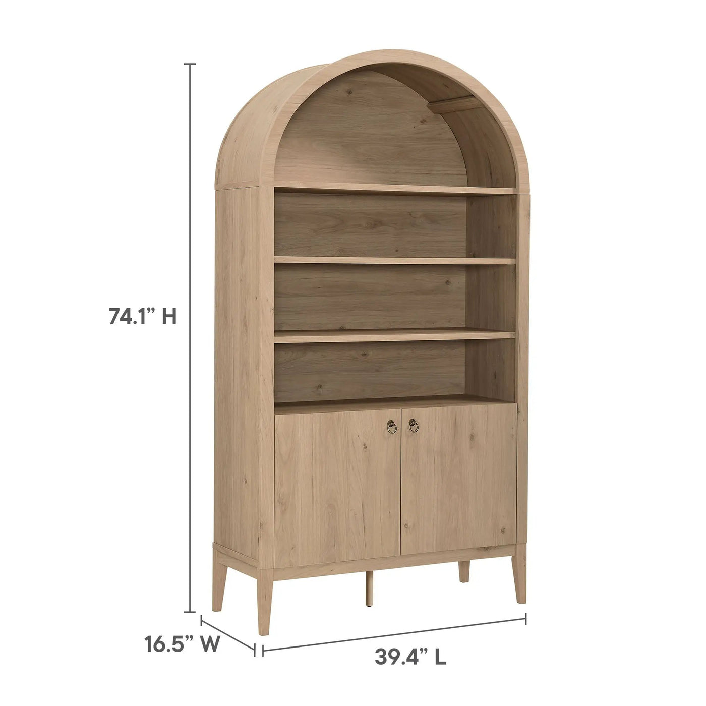 Nolan 74" Tall Wide Arched Storage Display Cabinet Bookshelf by Modway by HouseOfZazla