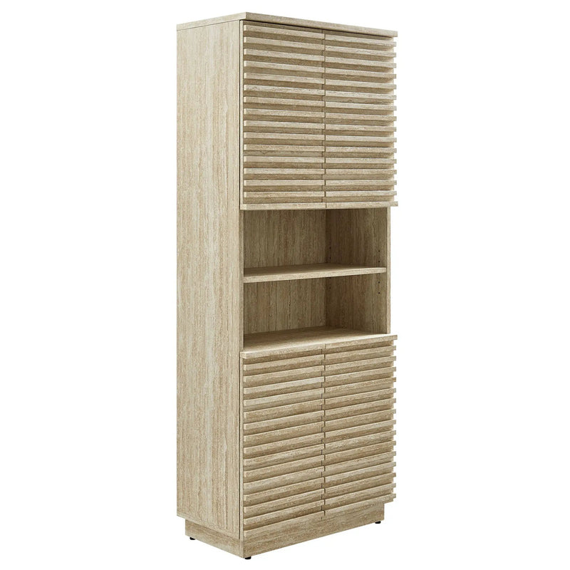 Render Tall Faux Travertine Linen Storage Cabinet by Modway by HouseOfZazla
