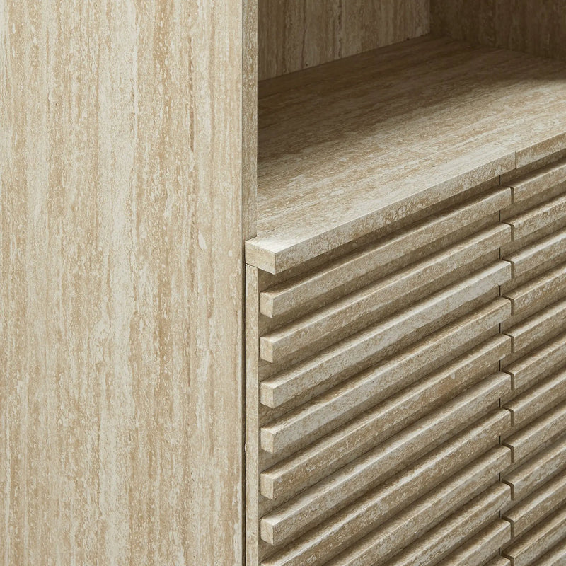 Render Tall Faux Travertine Linen Storage Cabinet by Modway by HouseOfZazla