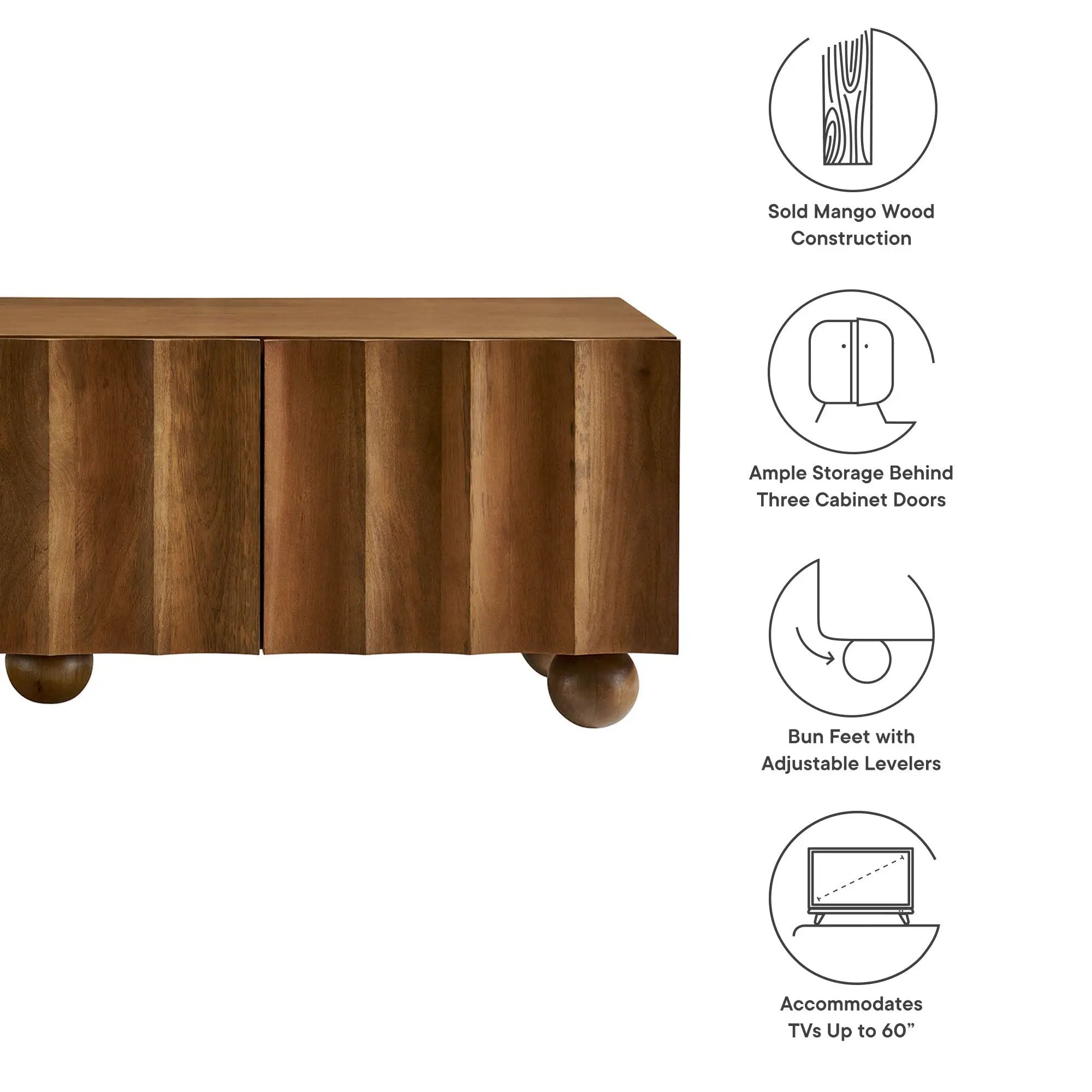 Sorren Scalloped 54" Wood TV Stand by Modway by HouseOfZazla