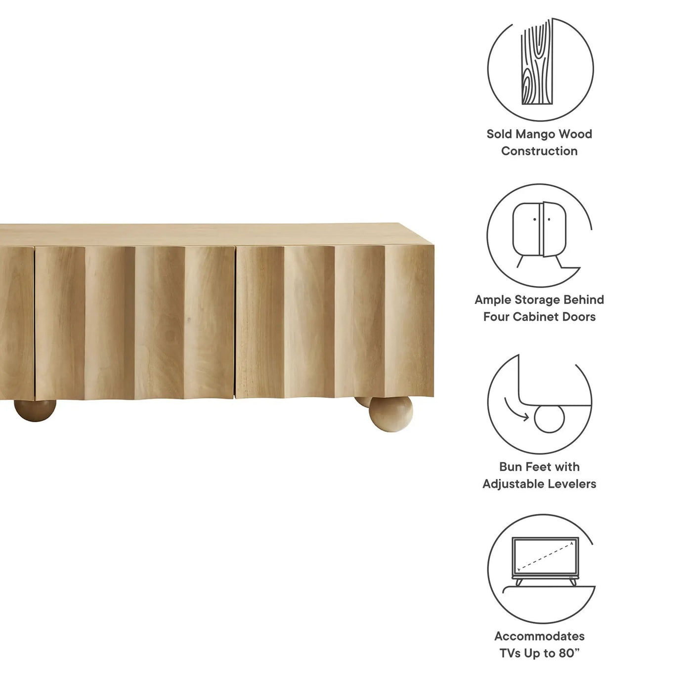 Sorren Scalloped 71" Wood TV Stand by Modway by HouseOfZazla