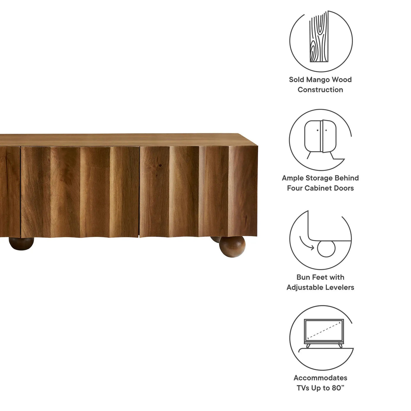 Sorren Scalloped 71" Wood TV Stand by Modway by HouseOfZazla