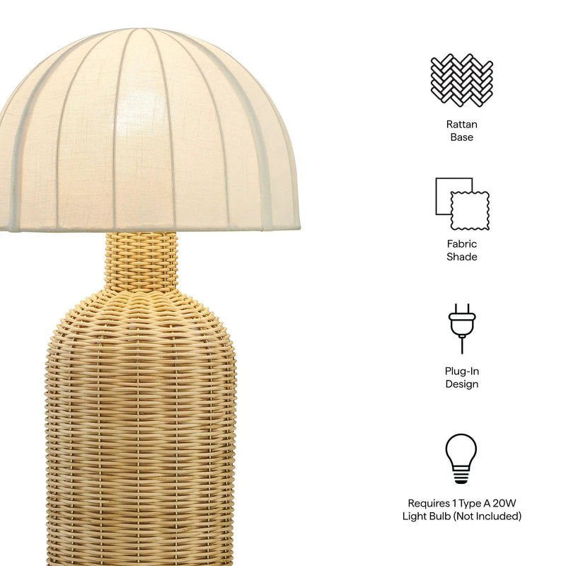 Santo Rattan Table Lamp with Dome Shade by Modway by HouseOfZazla