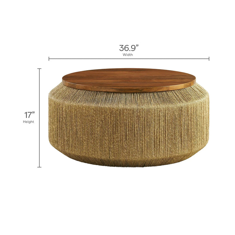Maris Seagrass and Wood Coffee Table by Modway by HouseOfZazla