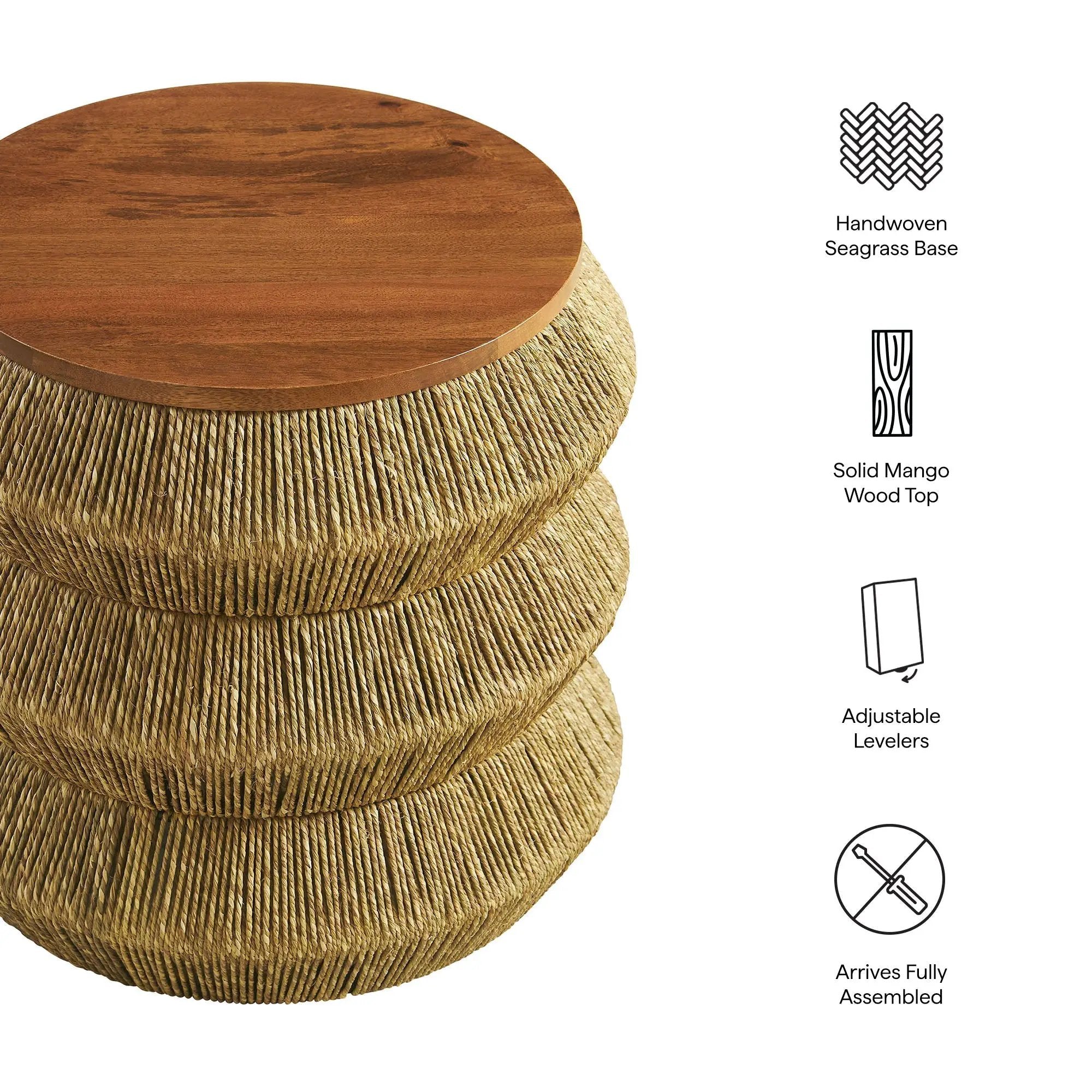 Maris Seagrass and Wood End Table by Modway by HouseOfZazla