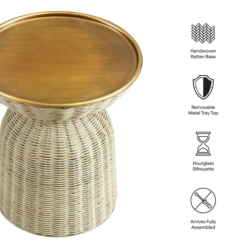 Lazaro Round Rattan Side Table by Modway by HouseOfZazla