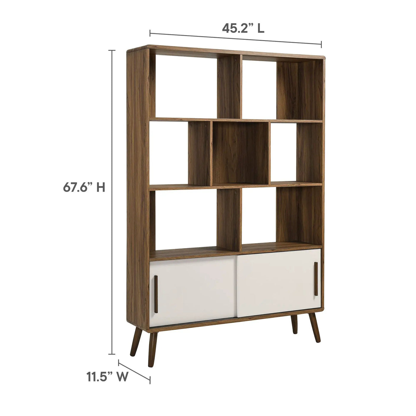 Transmit 45" Four-Tier Bookcase with Sliding Doors by HouseOfZazla