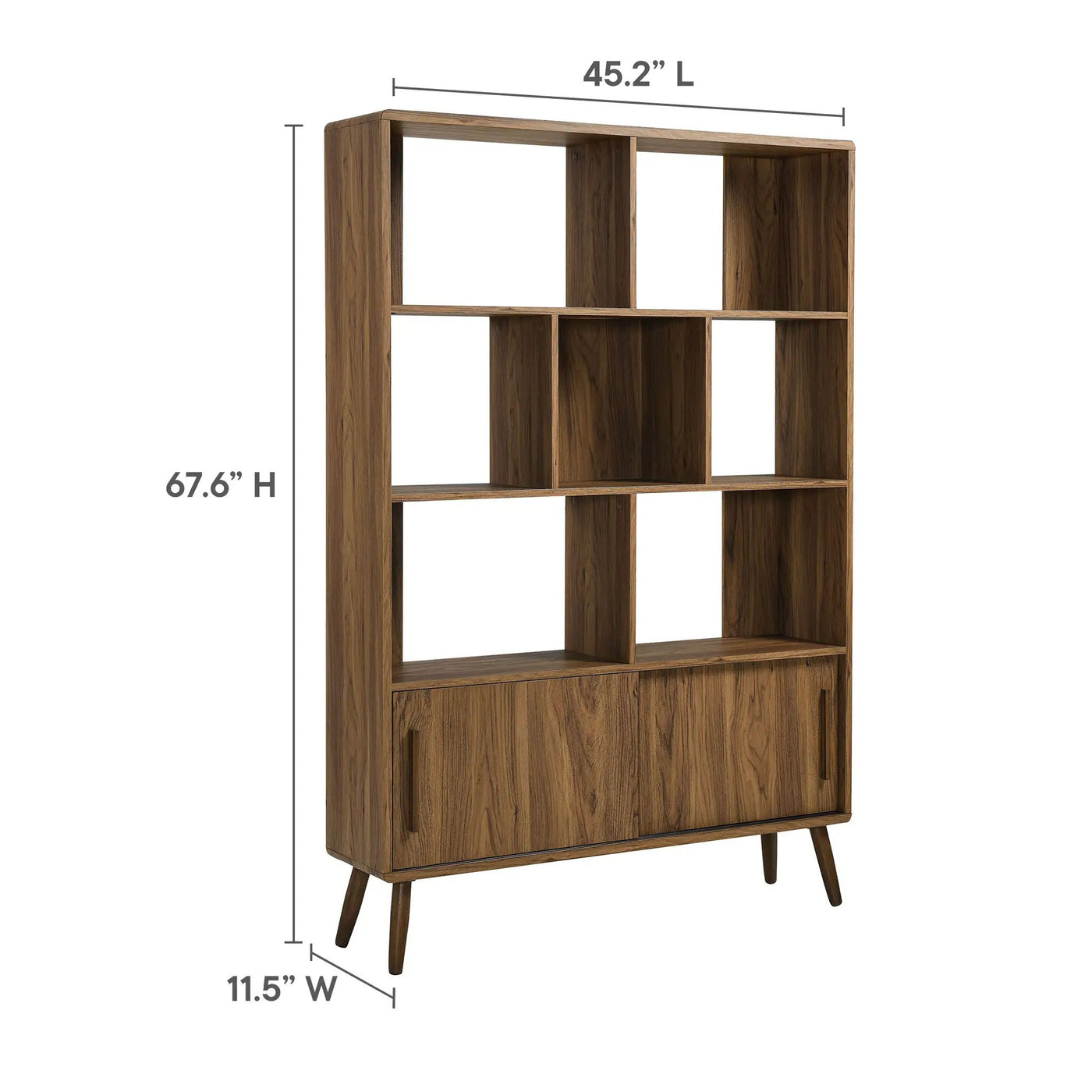 Transmit 45" Four-Tier Bookcase with Sliding Doors by HouseOfZazla