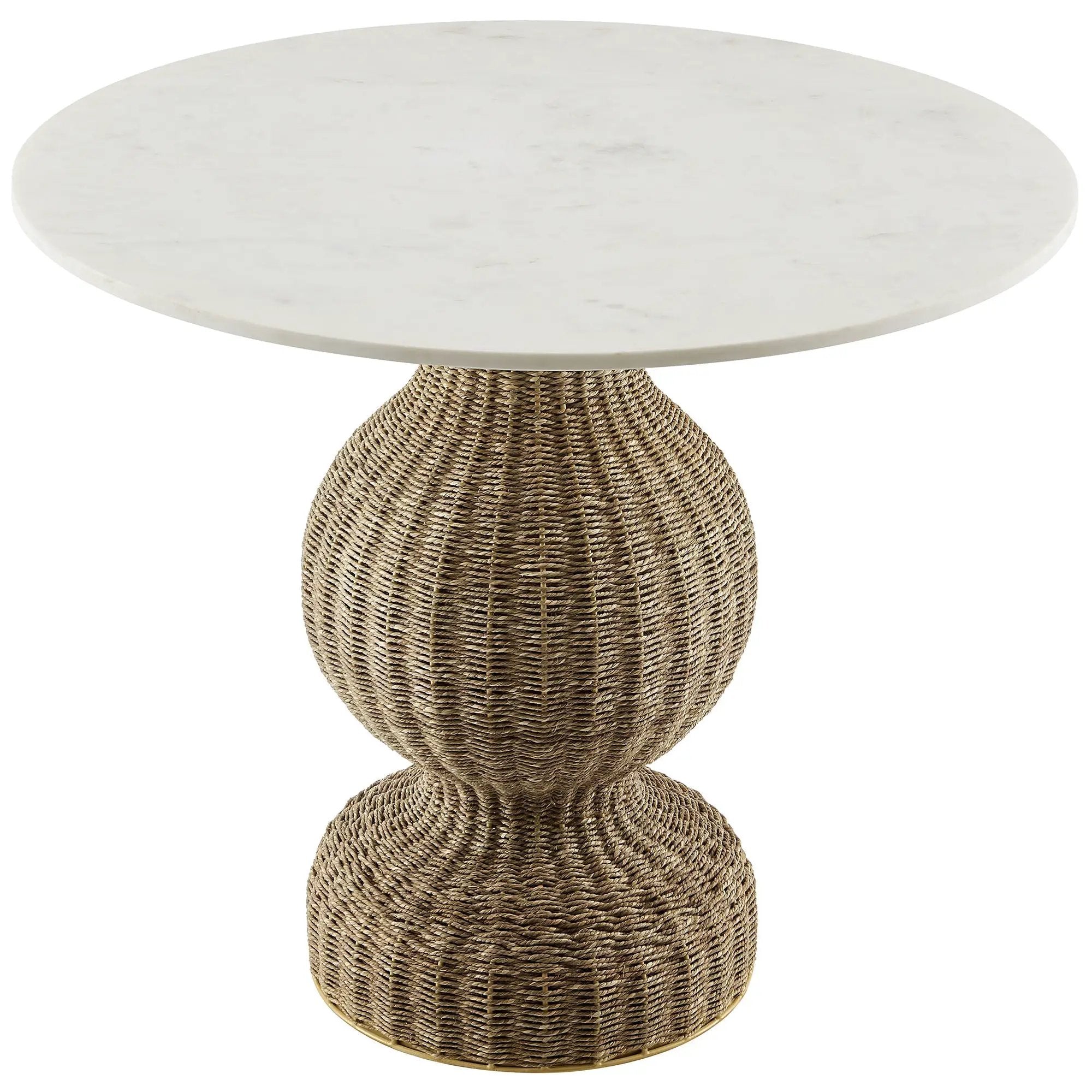 Zale 36" Marble and Seagrass Dining Table by Modway by HouseOfZazla