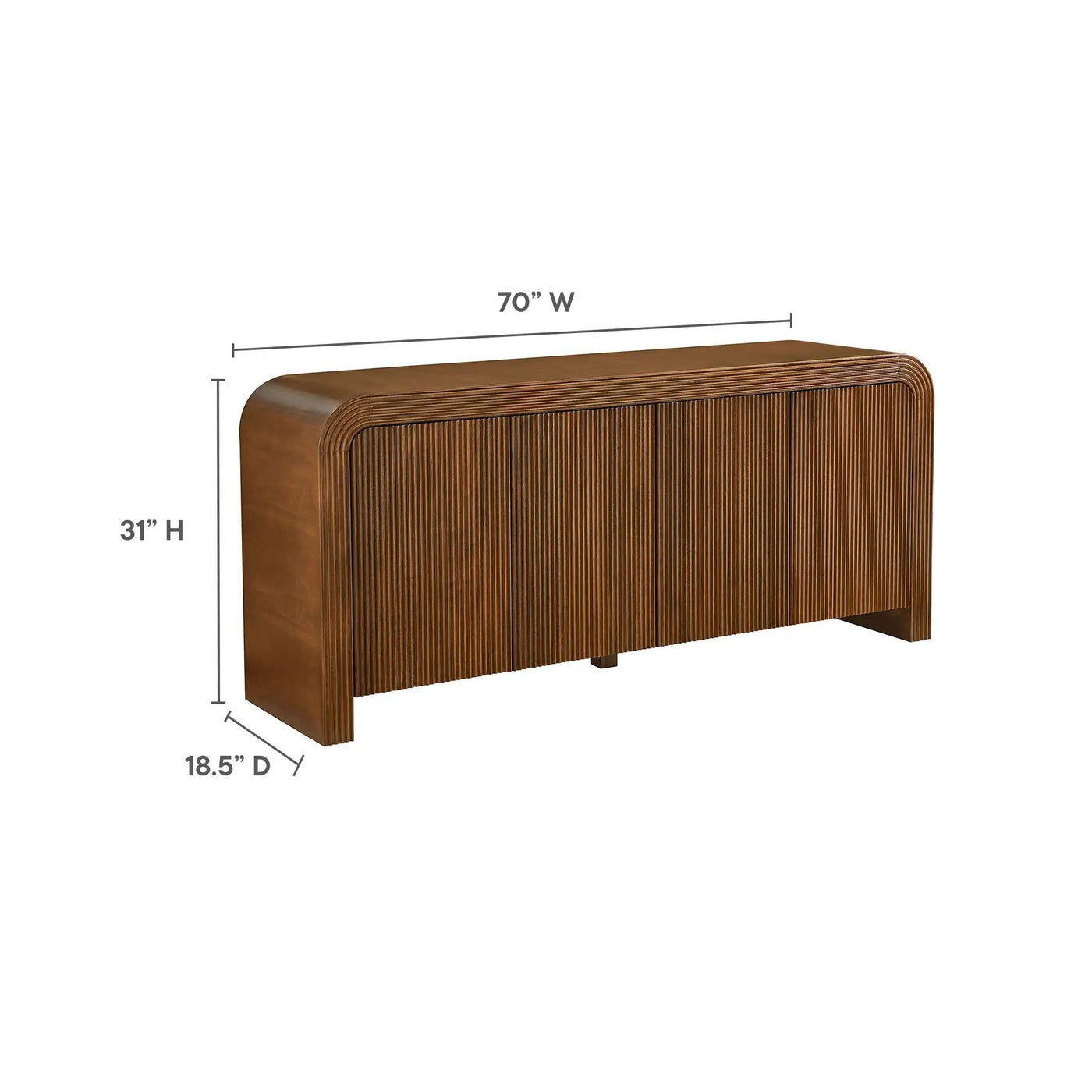 Waterflute 70" Fluted Sideboard Cabinet by Modway by HouseOfZazla