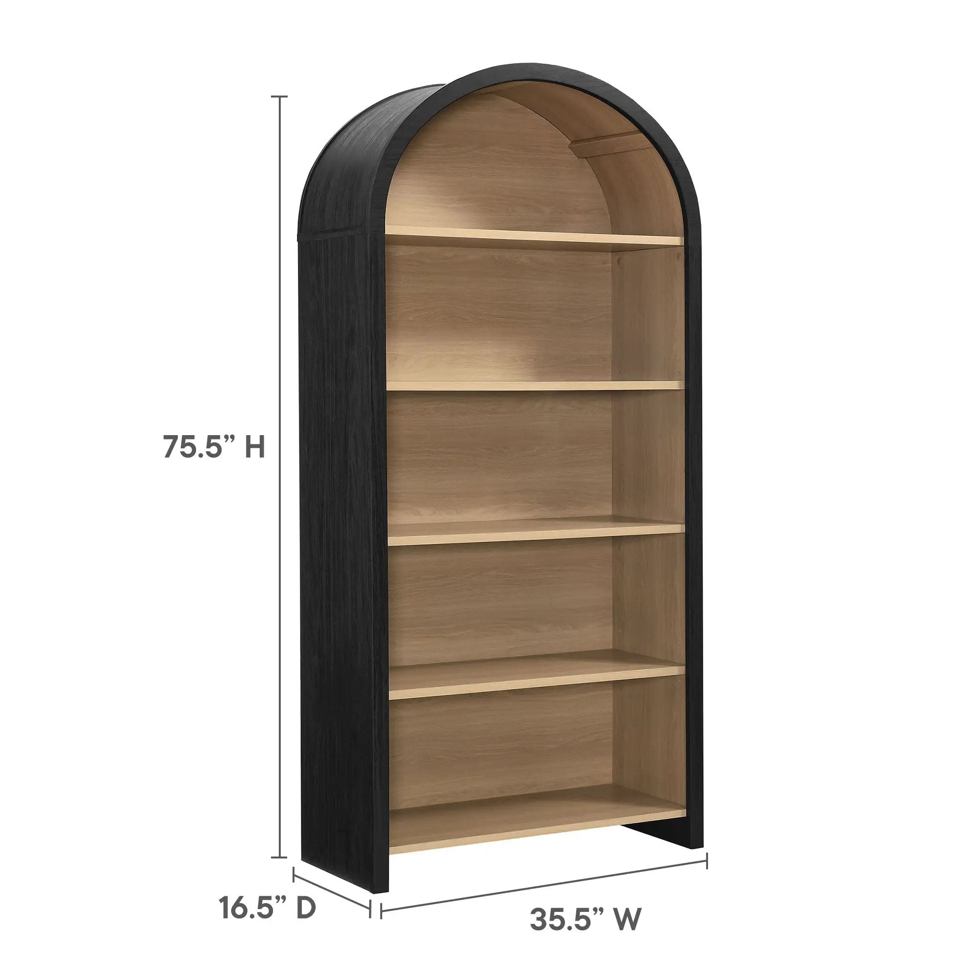 Evie Arched Wide Bookcase Display Cabinet by Modway by HouseOfZazla