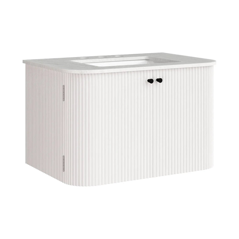 Zia 30" Wall-Mount Bathroom Vanity with Marble Sink by HouseOfZazla