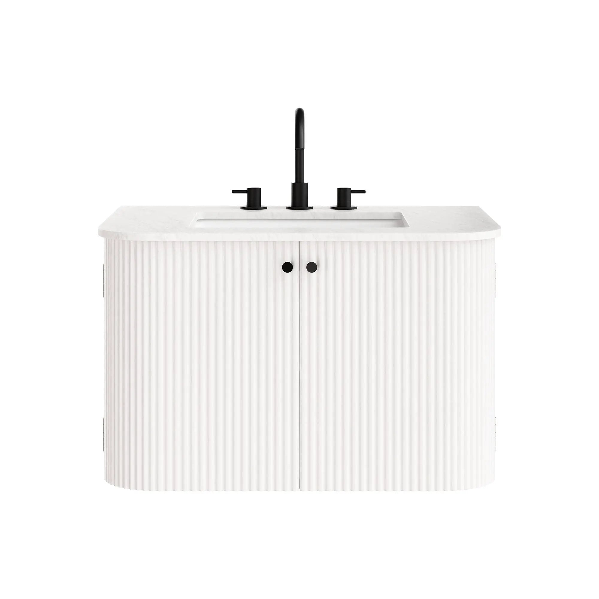Zia 30" Wall-Mount Bathroom Vanity with Marble Sink by HouseOfZazla
