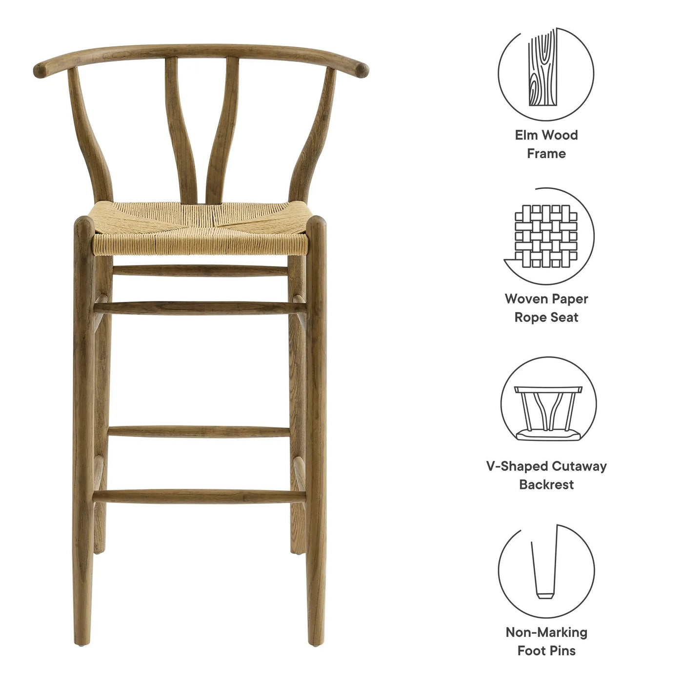 Amish Wood Bar Stool by Modway by HouseOfZazla