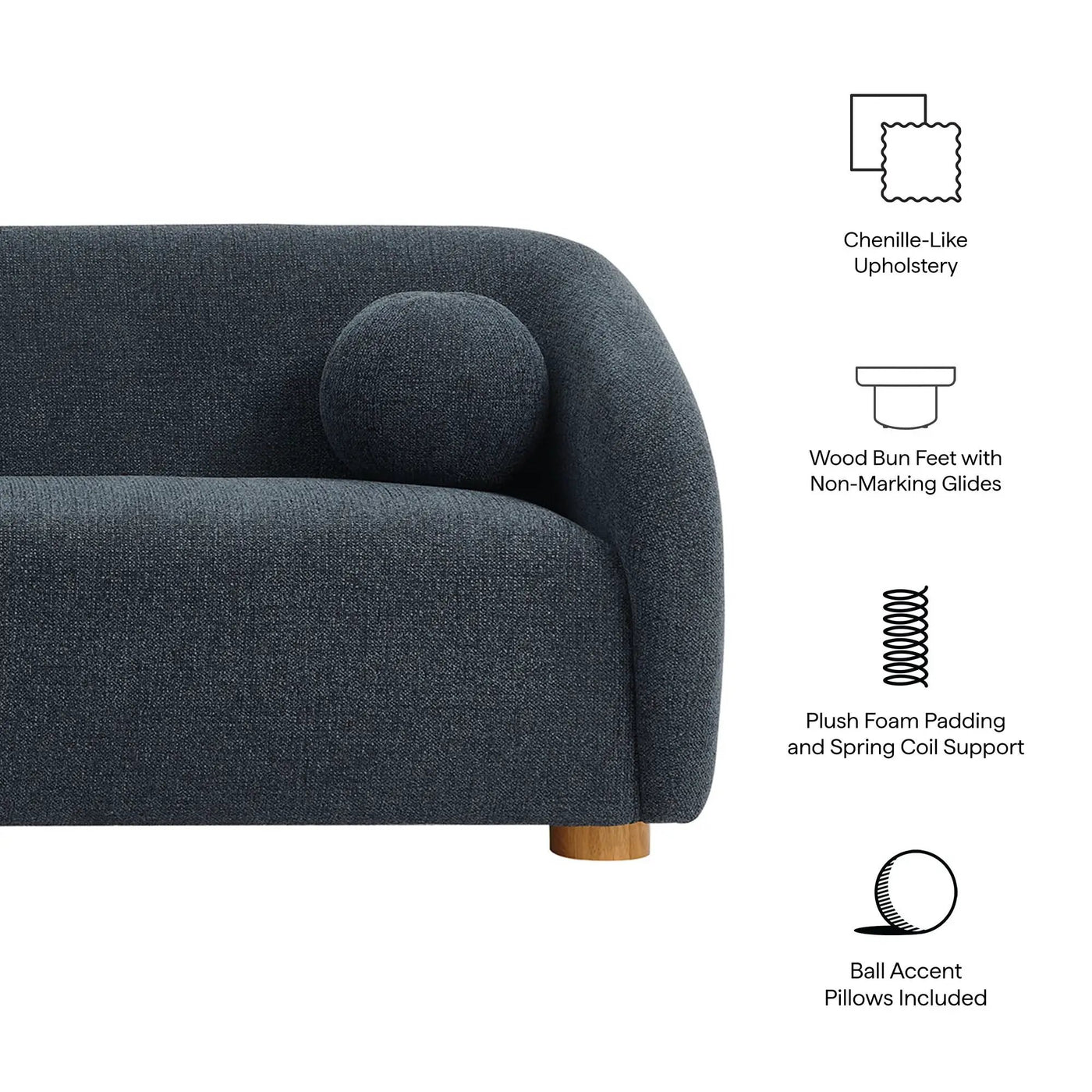 Holland 85" Chenille Fabric Sofa by Modway by HouseOfZazla