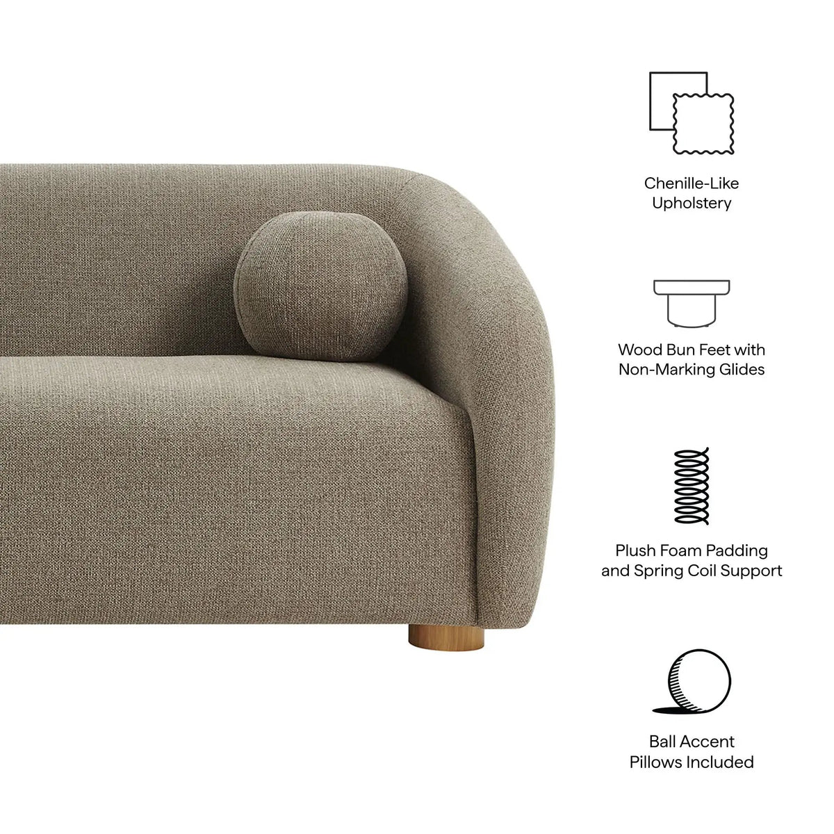 Holland 85" Chenille Fabric Sofa by Modway by HouseOfZazla