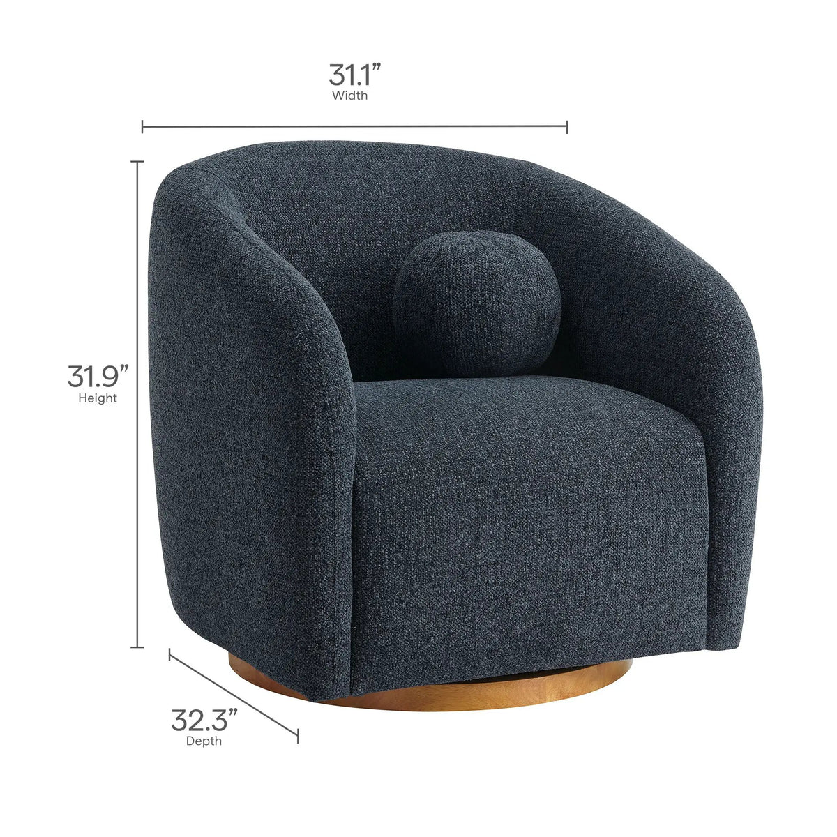 Holland Swivel Chenille Fabric Armchair by Modway by HouseOfZazla