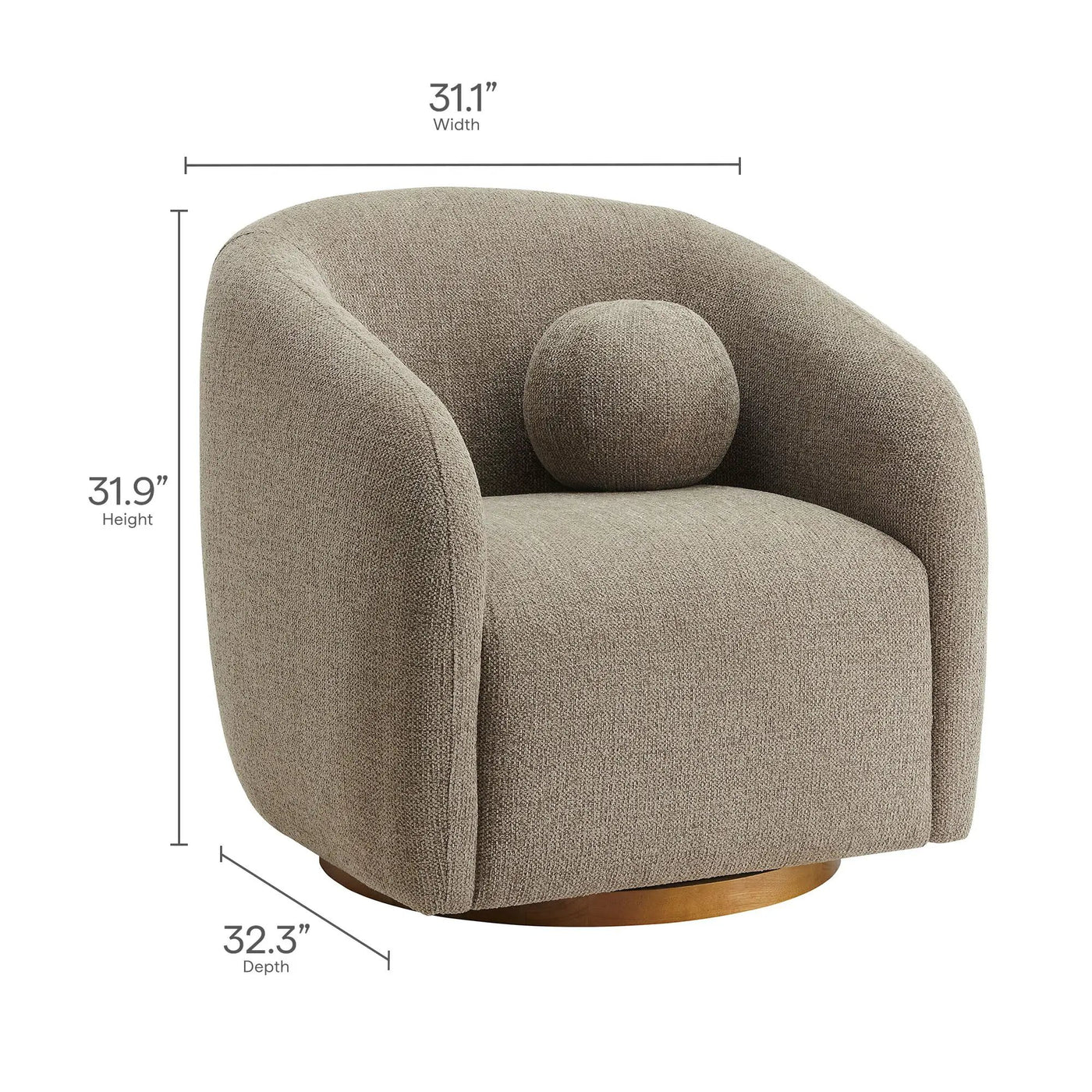 Holland Swivel Chenille Fabric Armchair by Modway by HouseOfZazla