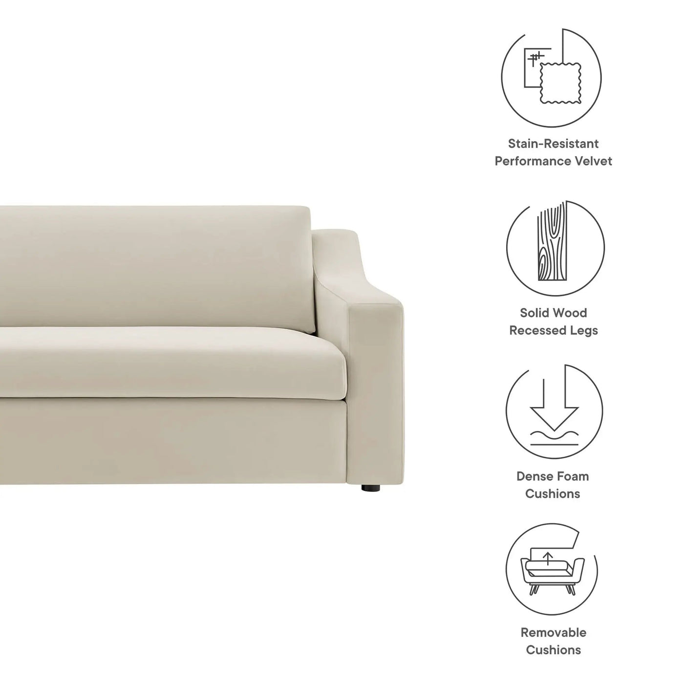 Liora Performance Velvet Sofa by Modway by HouseOfZazla