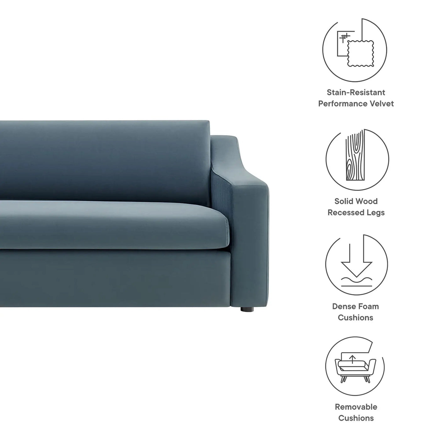 Liora Performance Velvet Sofa by Modway by HouseOfZazla