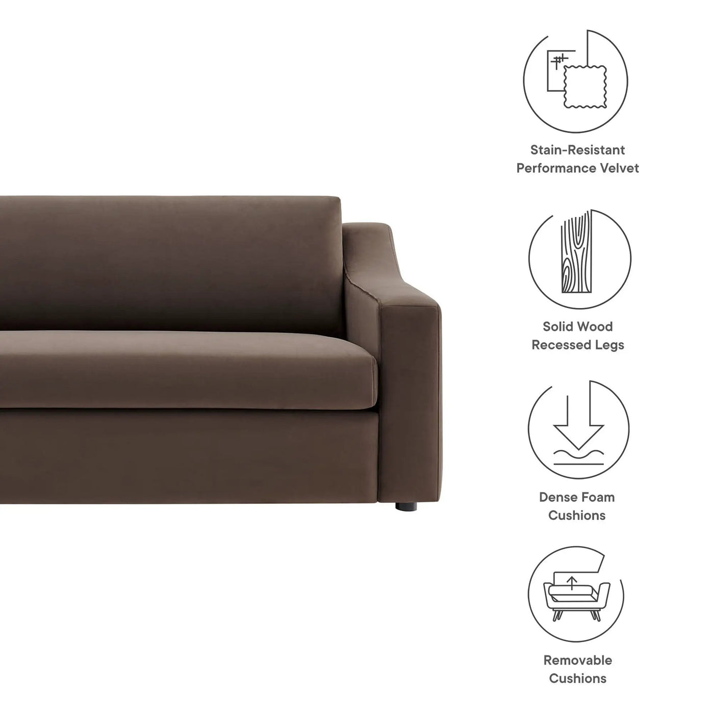 Liora Performance Velvet Sofa by Modway by HouseOfZazla