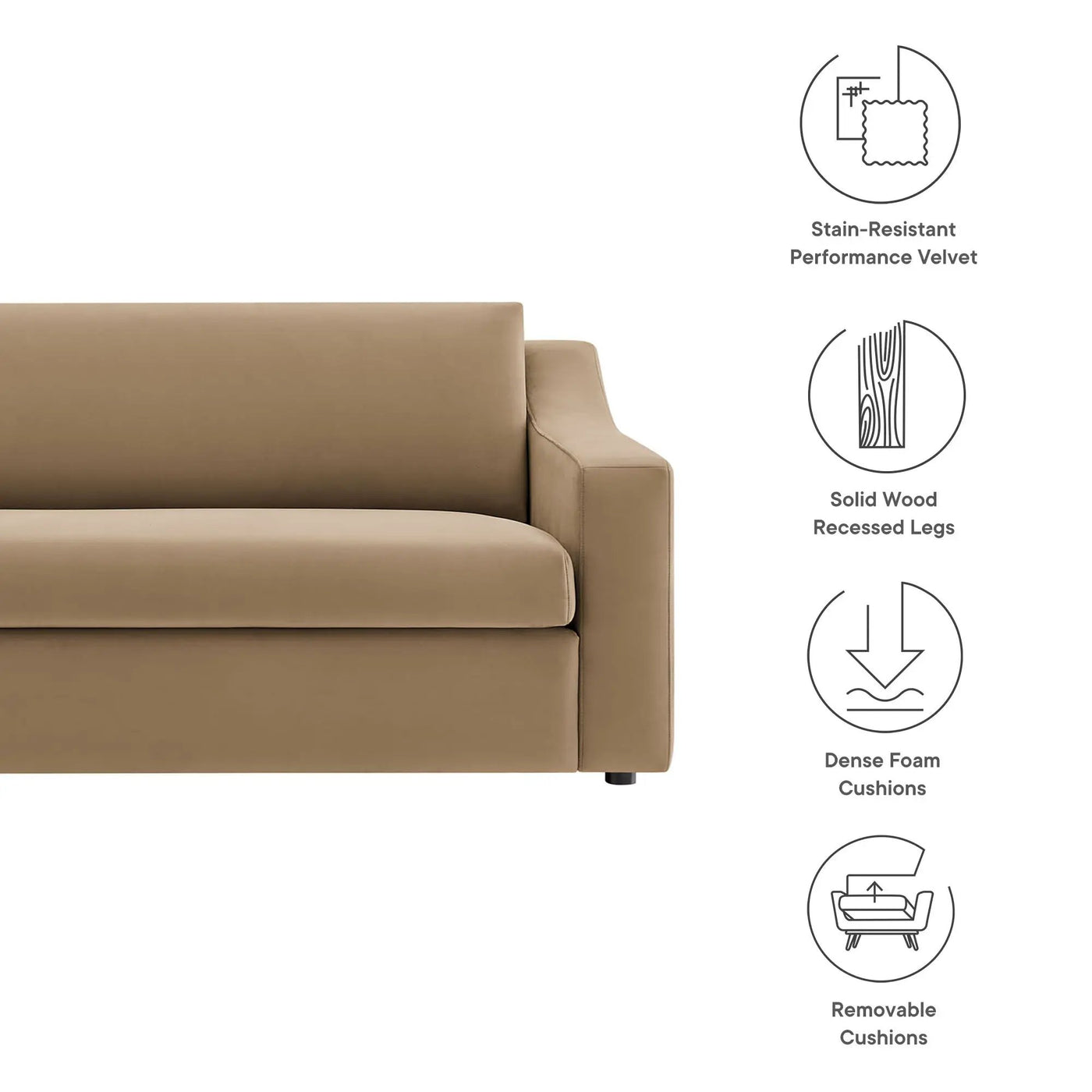 Liora Performance Velvet Sofa by Modway by HouseOfZazla