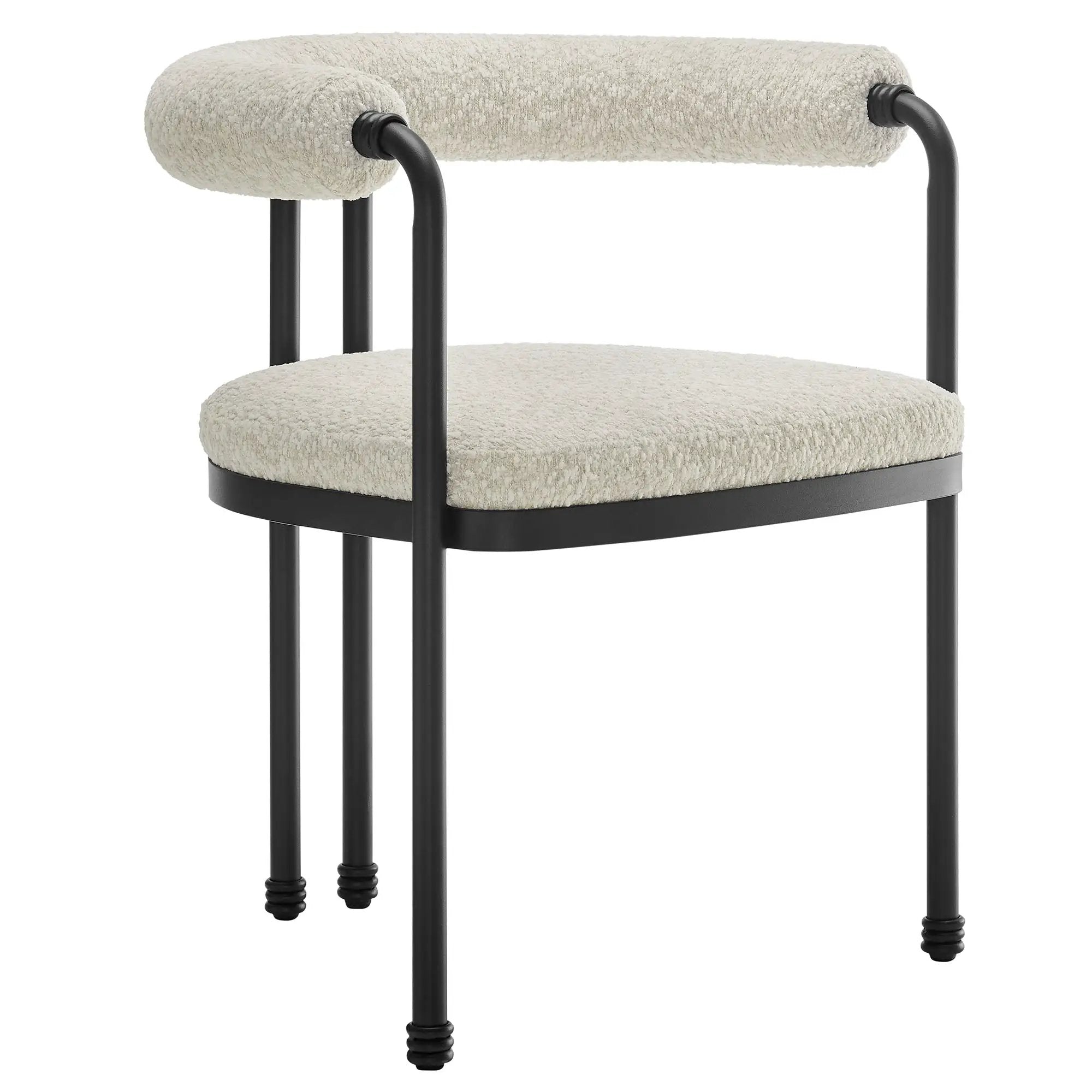 Turin Curved Back Boucle and Metal Dining Accent Chair by Modway by HouseOfZazla