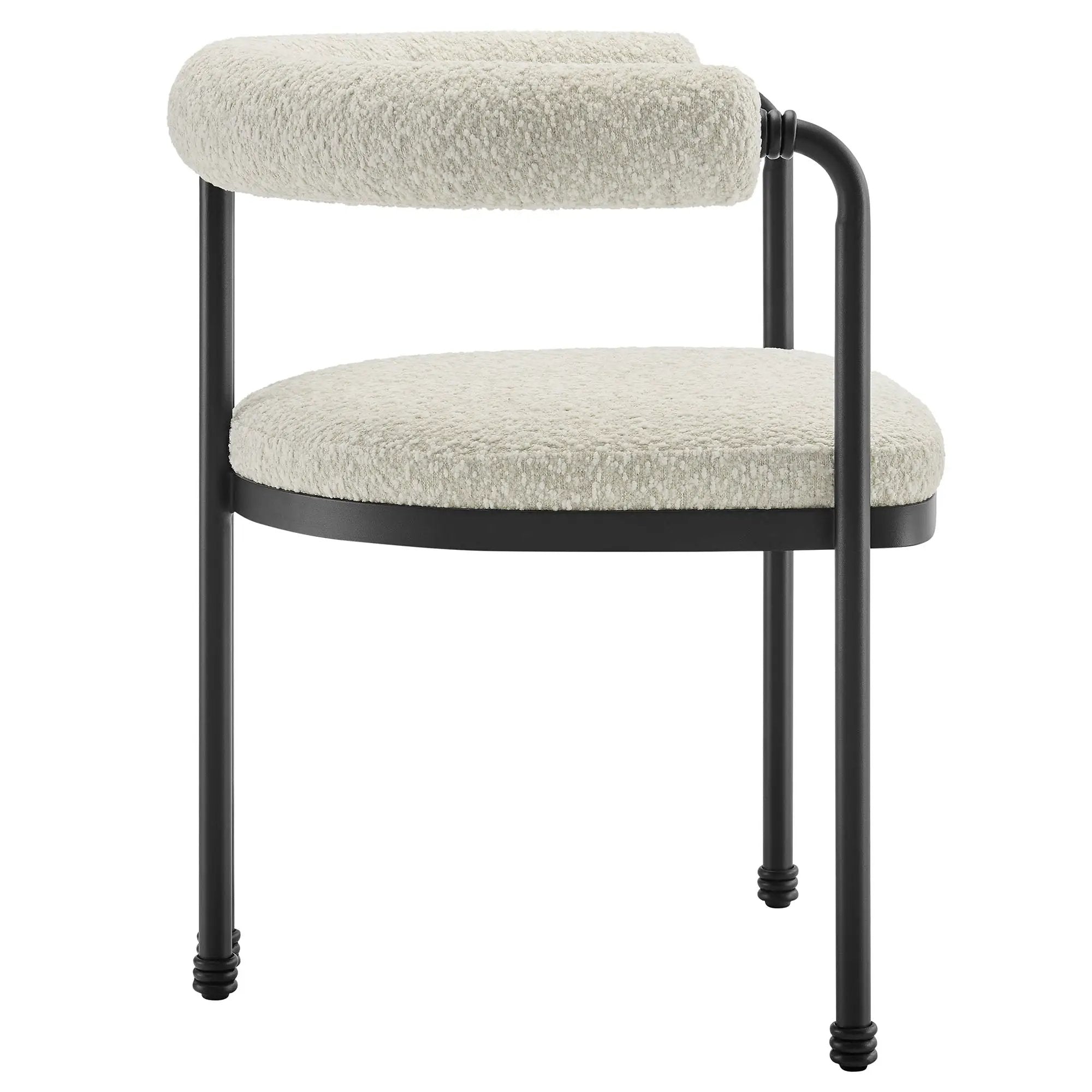 Turin Curved Back Boucle and Metal Dining Accent Chair by Modway by HouseOfZazla