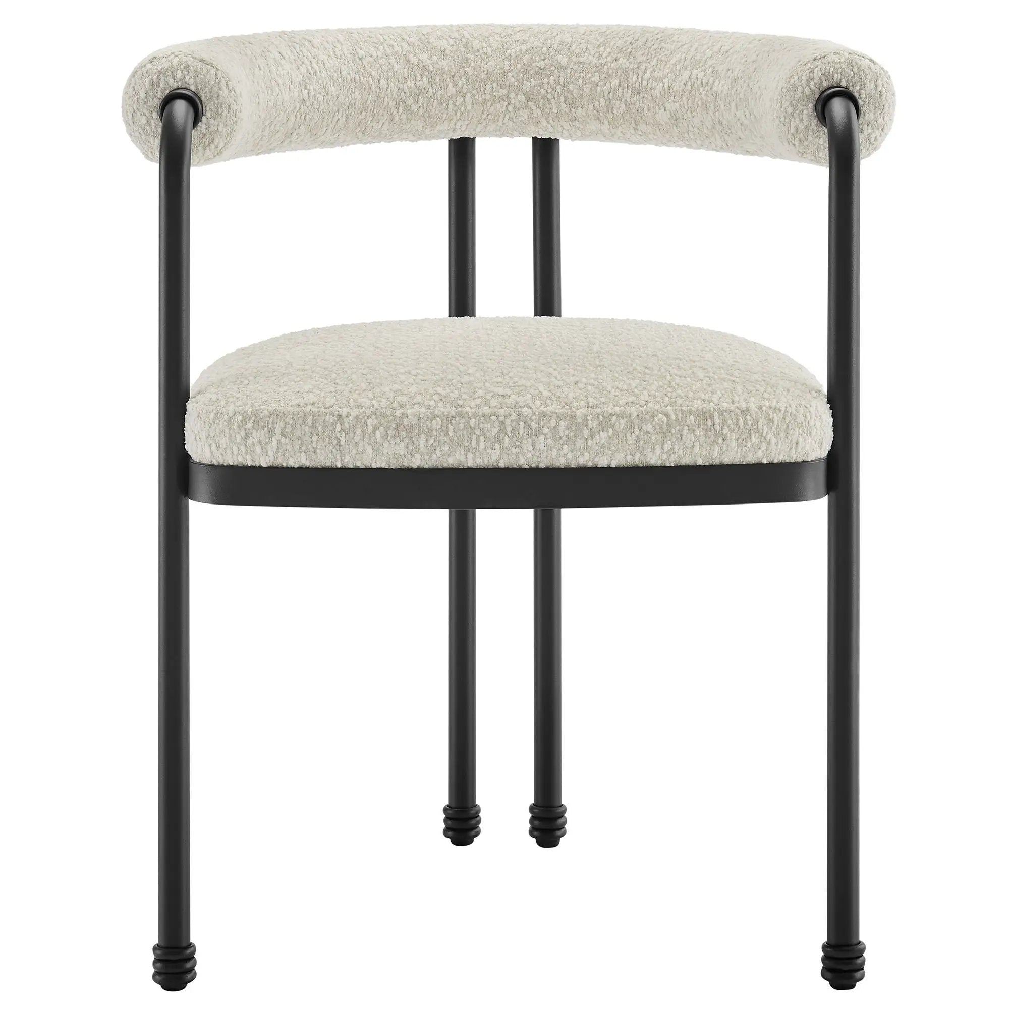 Turin Curved Back Boucle and Metal Dining Accent Chair by Modway by HouseOfZazla