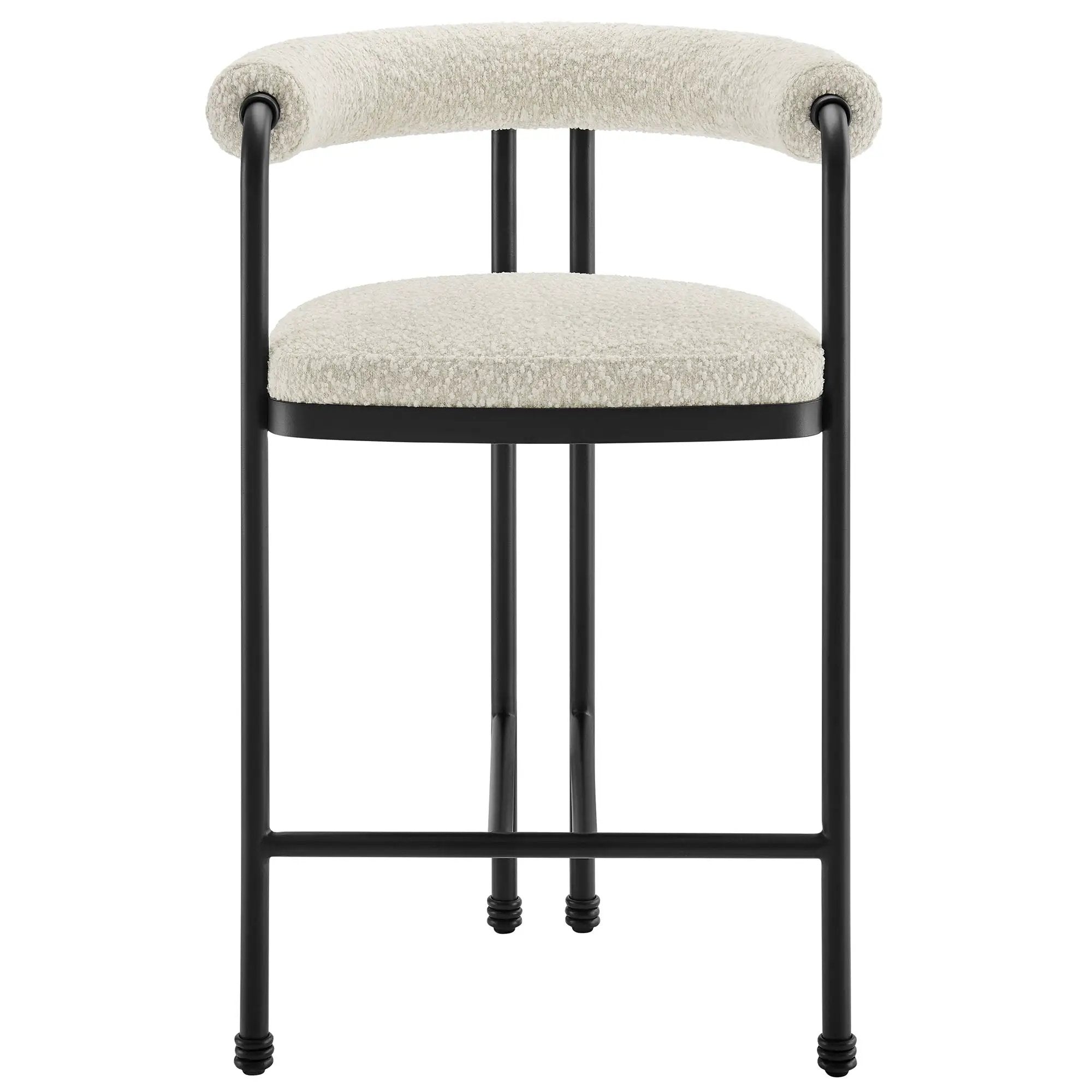 Turin Curved Back Boucle and Metal Counter Stool by Modway by HouseOfZazla