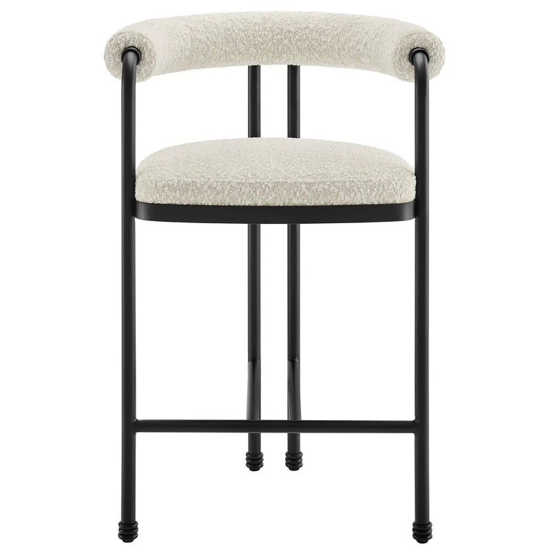 Turin Curved Back Boucle and Metal Counter Stool by Modway by HouseOfZazla