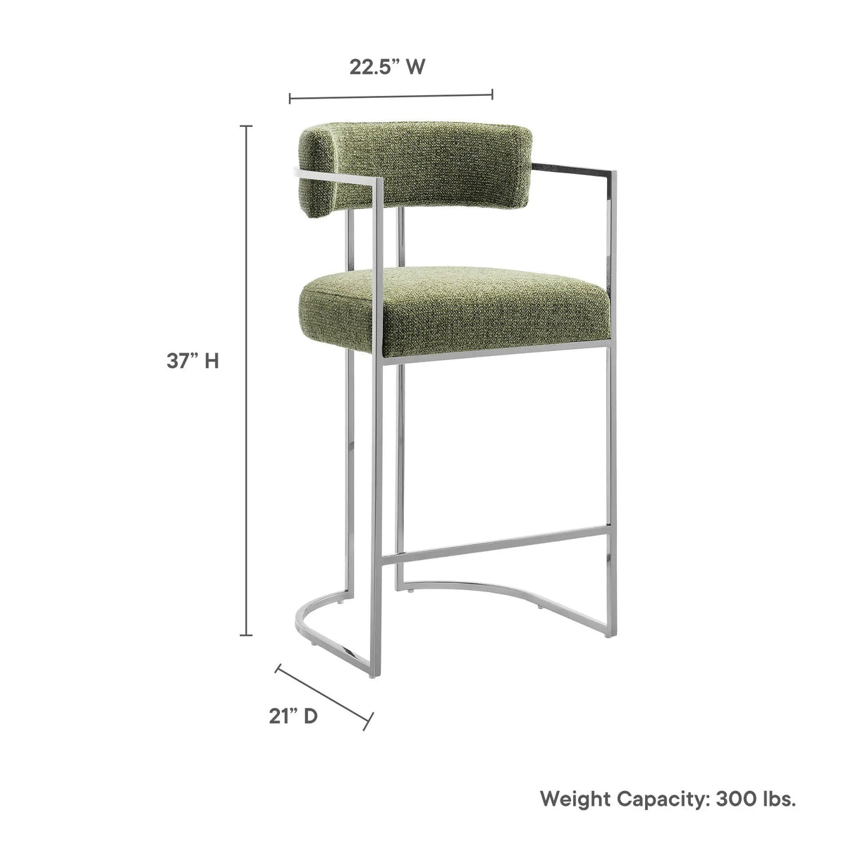 Huron Curved Back Fabric and Metal Counter Stool by Modway by HouseOfZazla