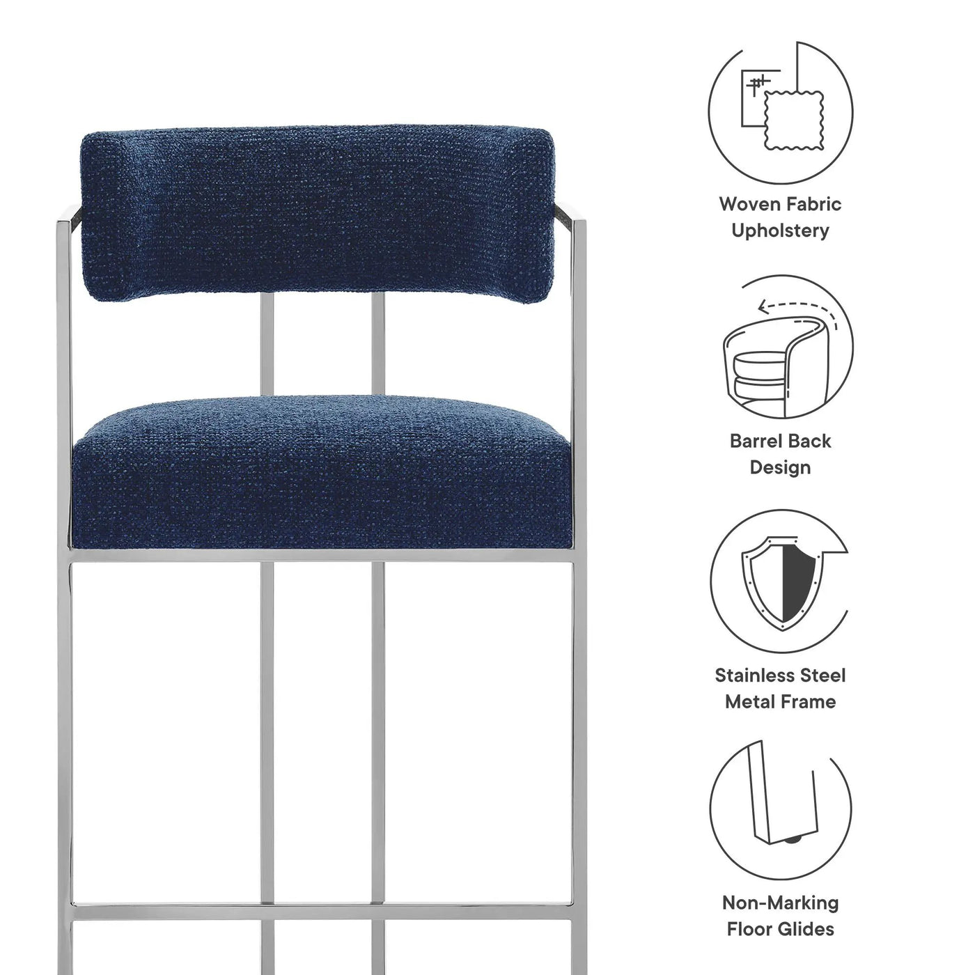Huron Curved Back Fabric and Metal Counter Stool by Modway by HouseOfZazla