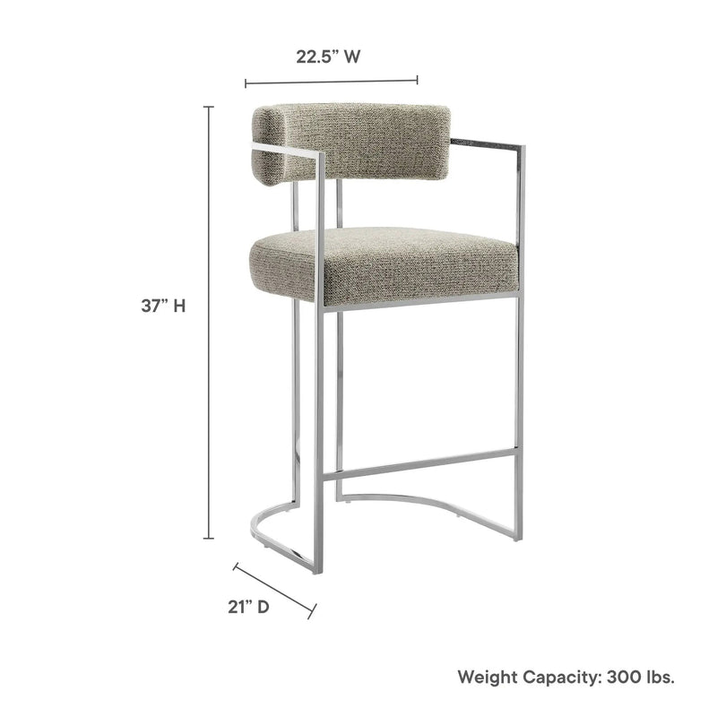 Huron Curved Back Fabric and Metal Counter Stool by Modway by HouseOfZazla
