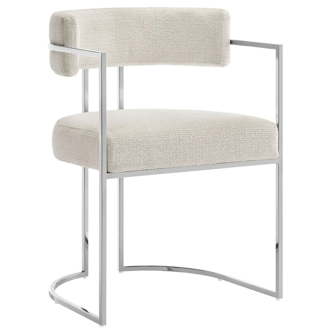 Huron Curved Back Fabric and Metal Dining Accent Chair by HouseOfZazla
