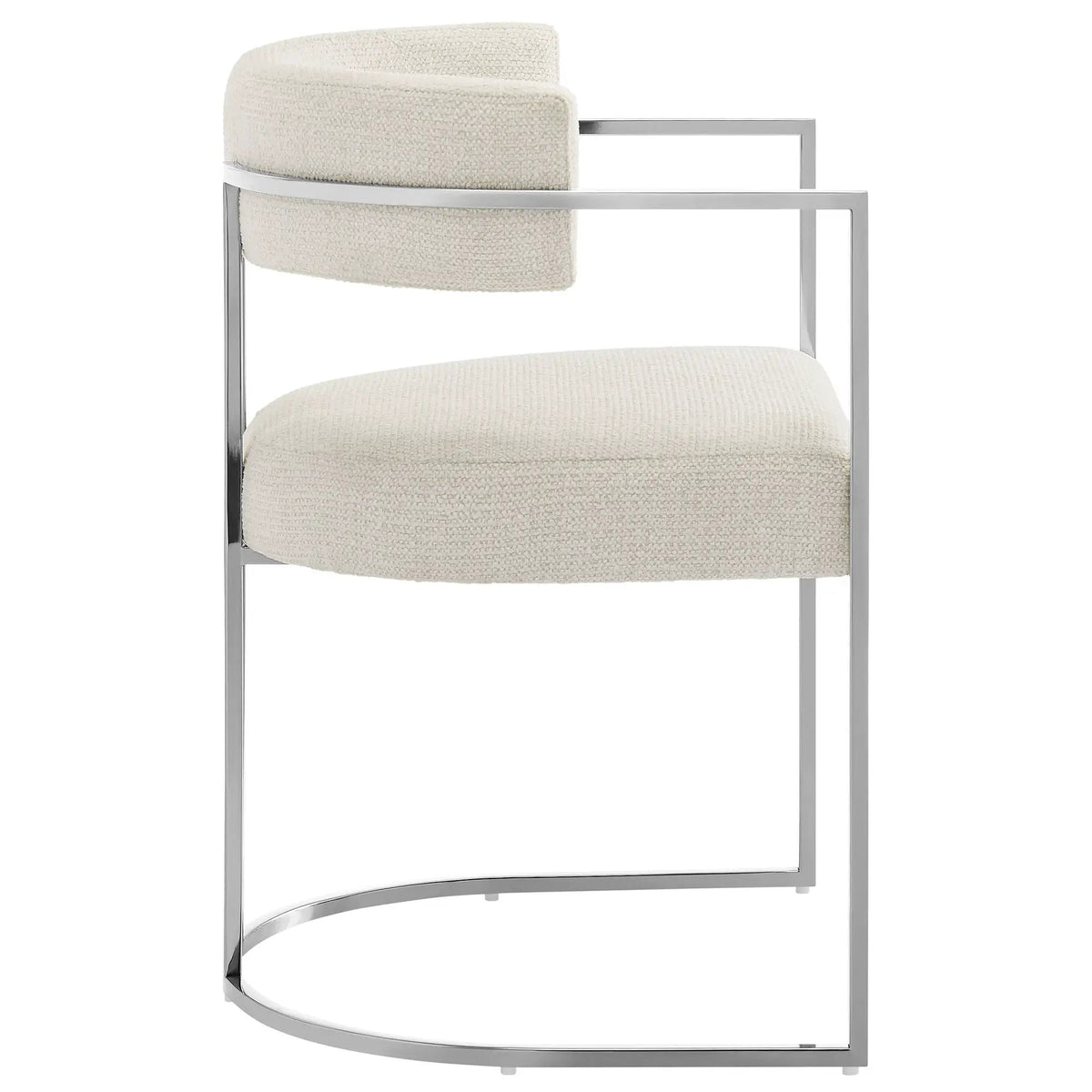 Huron Curved Back Fabric and Metal Dining Accent Chair by HouseOfZazla
