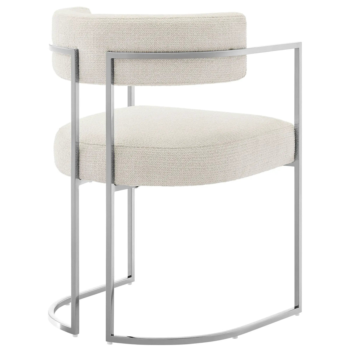 Huron Curved Back Fabric and Metal Dining Accent Chair by HouseOfZazla