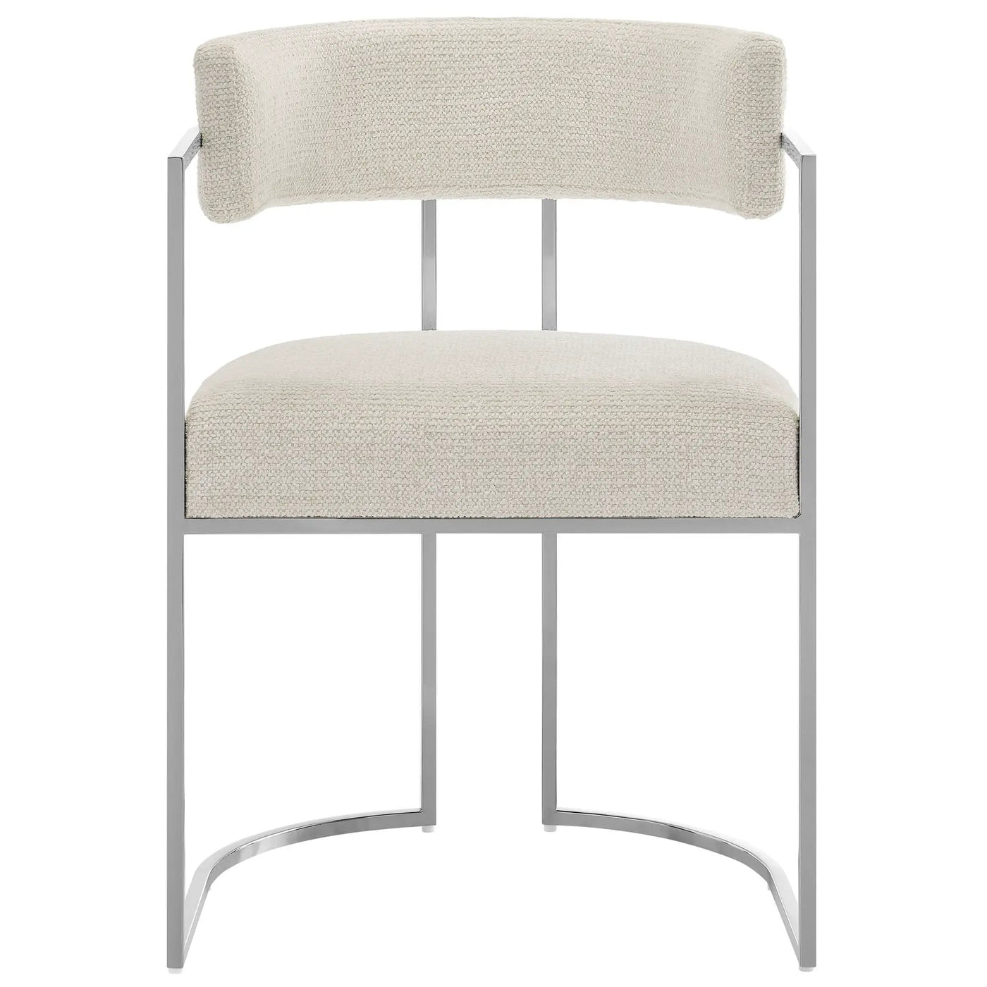 Huron Curved Back Fabric and Metal Dining Accent Chair by HouseOfZazla