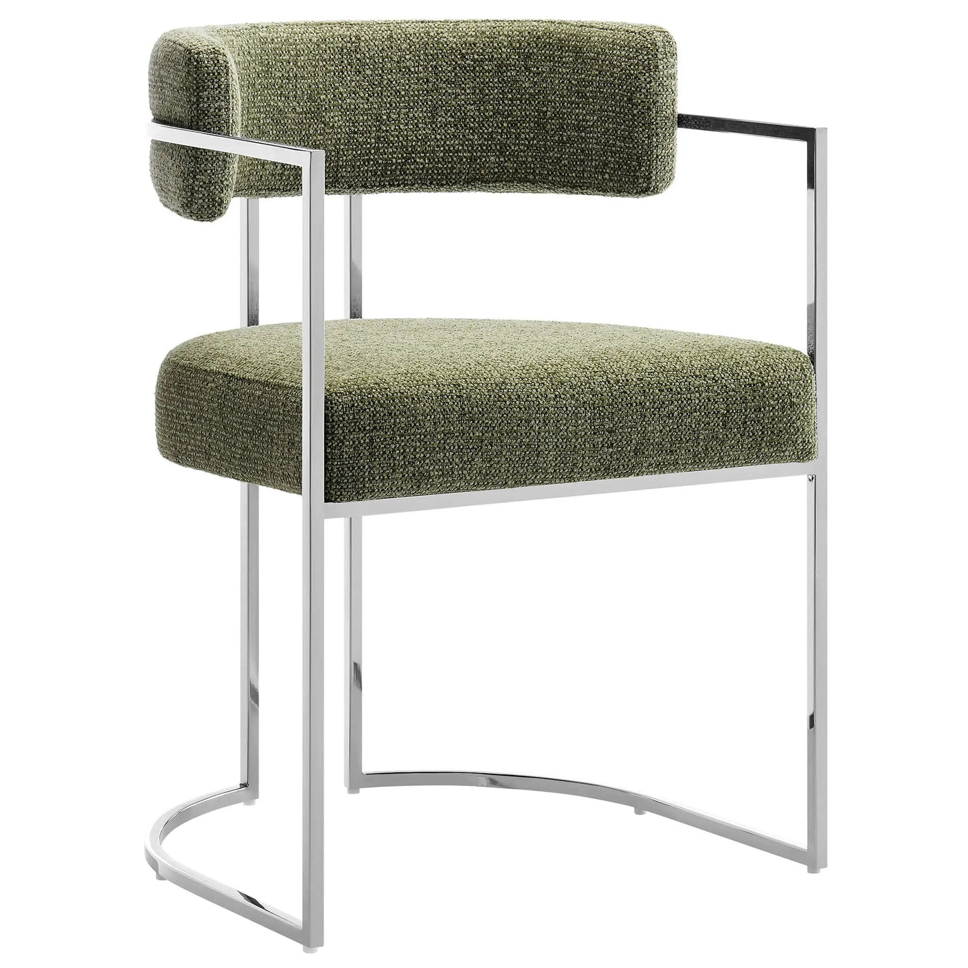 Huron Curved Back Fabric and Metal Dining Accent Chair by HouseOfZazla