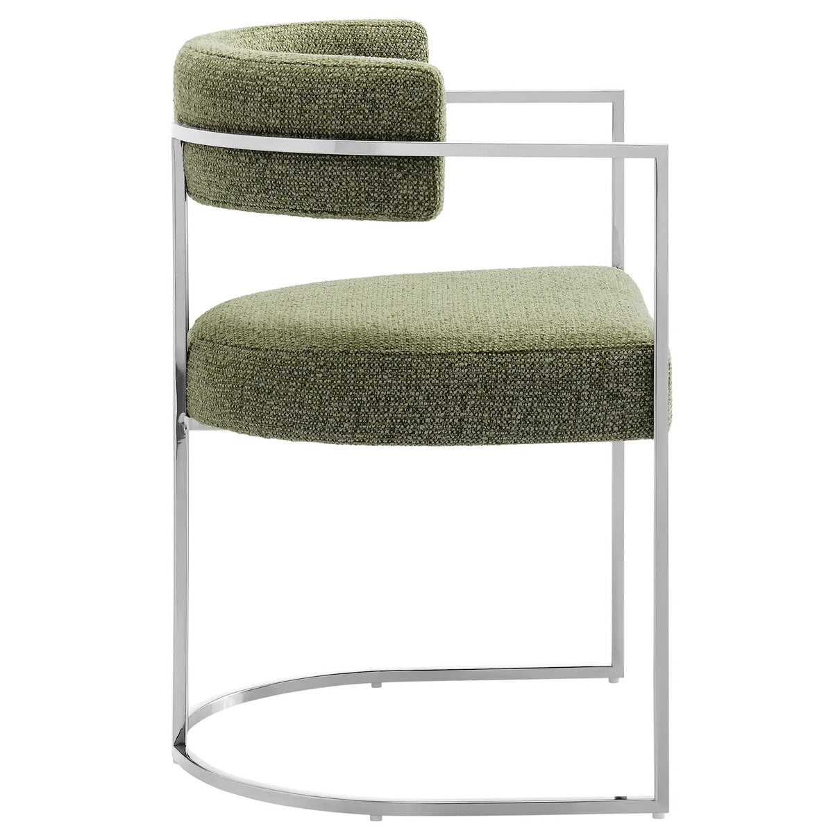 Huron Curved Back Fabric and Metal Dining Accent Chair by HouseOfZazla