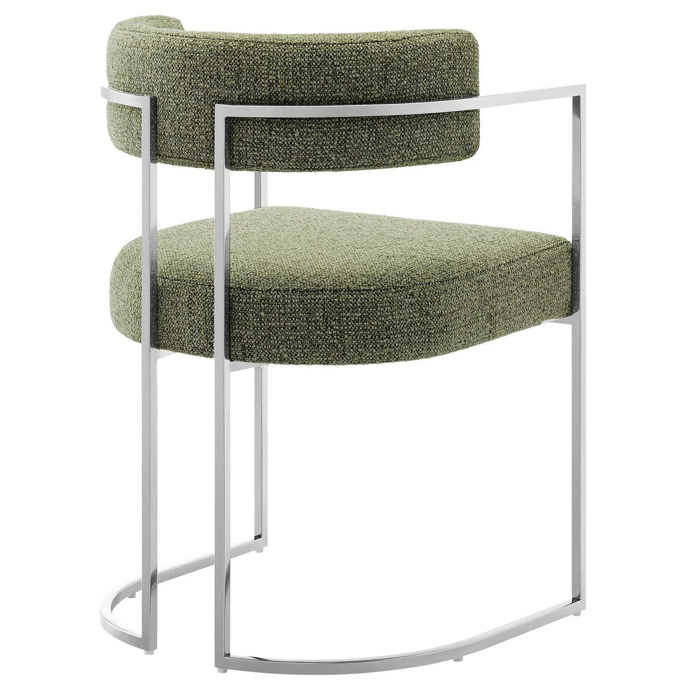 Huron Curved Back Fabric and Metal Dining Accent Chair by HouseOfZazla