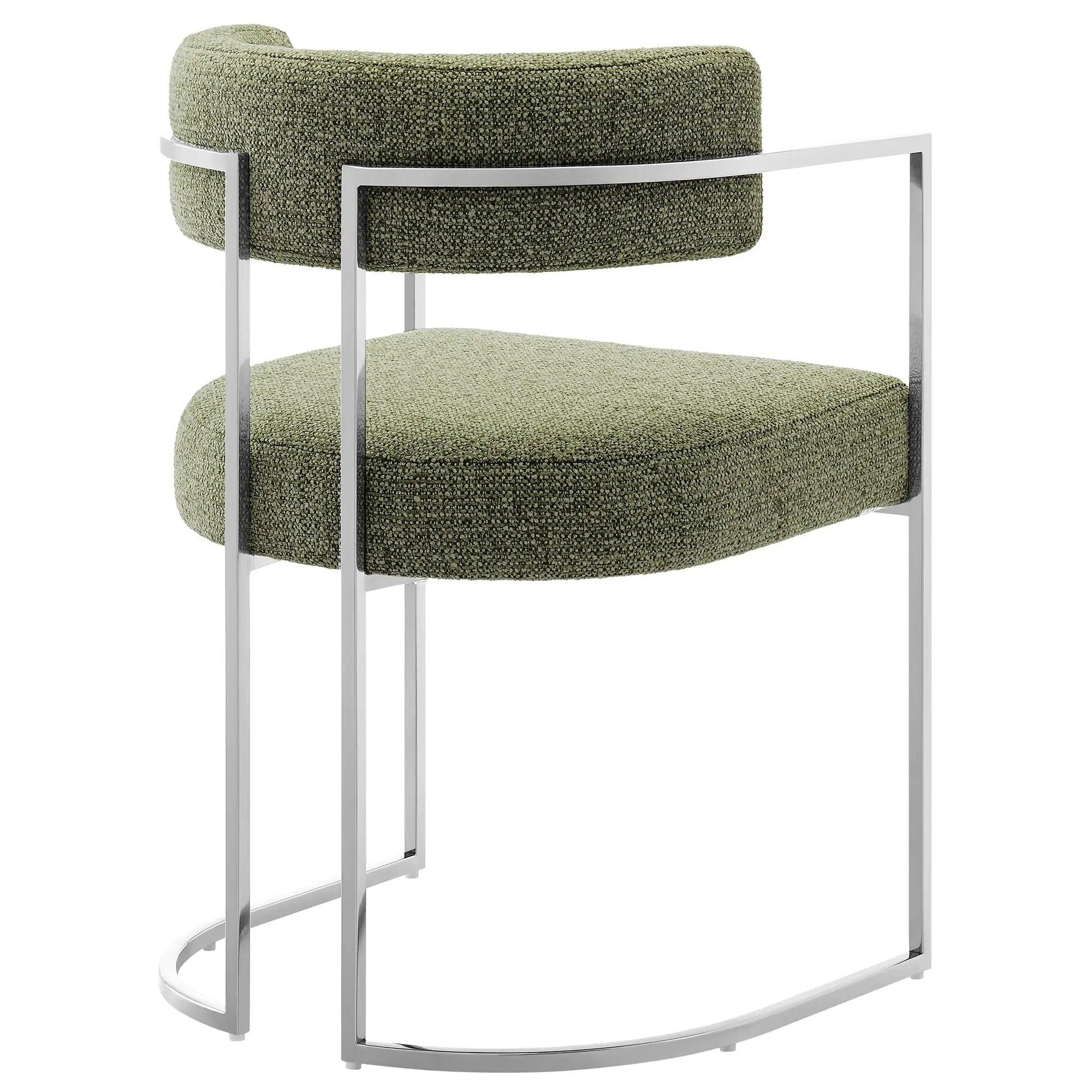 Huron Curved Back Fabric and Metal Dining Accent Chair by HouseOfZazla