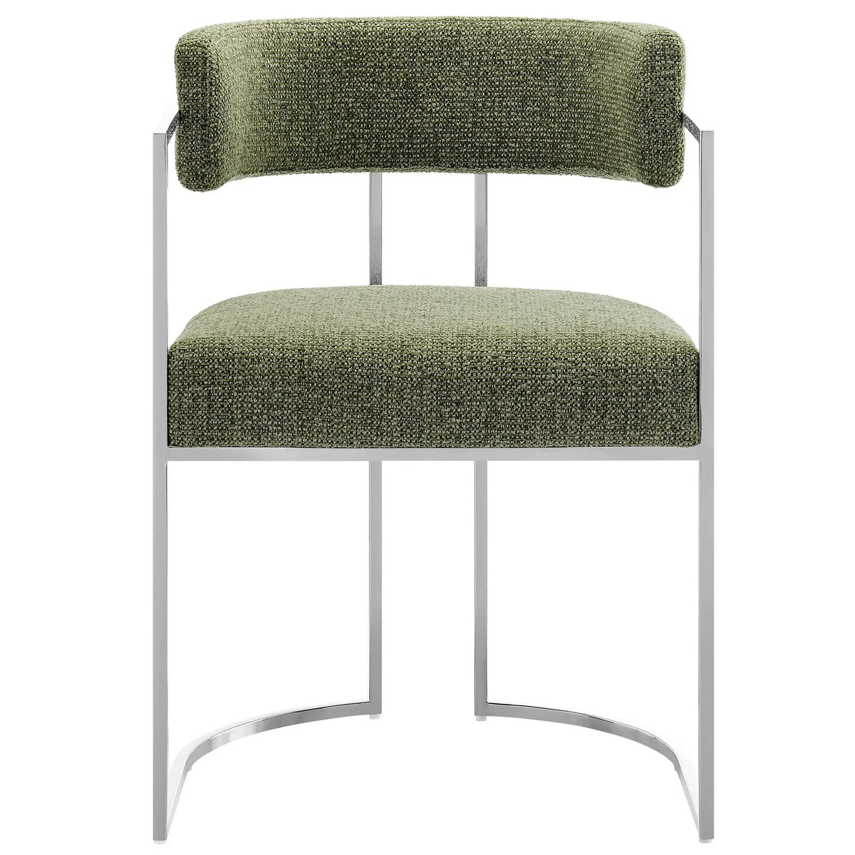 Huron Curved Back Fabric and Metal Dining Accent Chair by HouseOfZazla