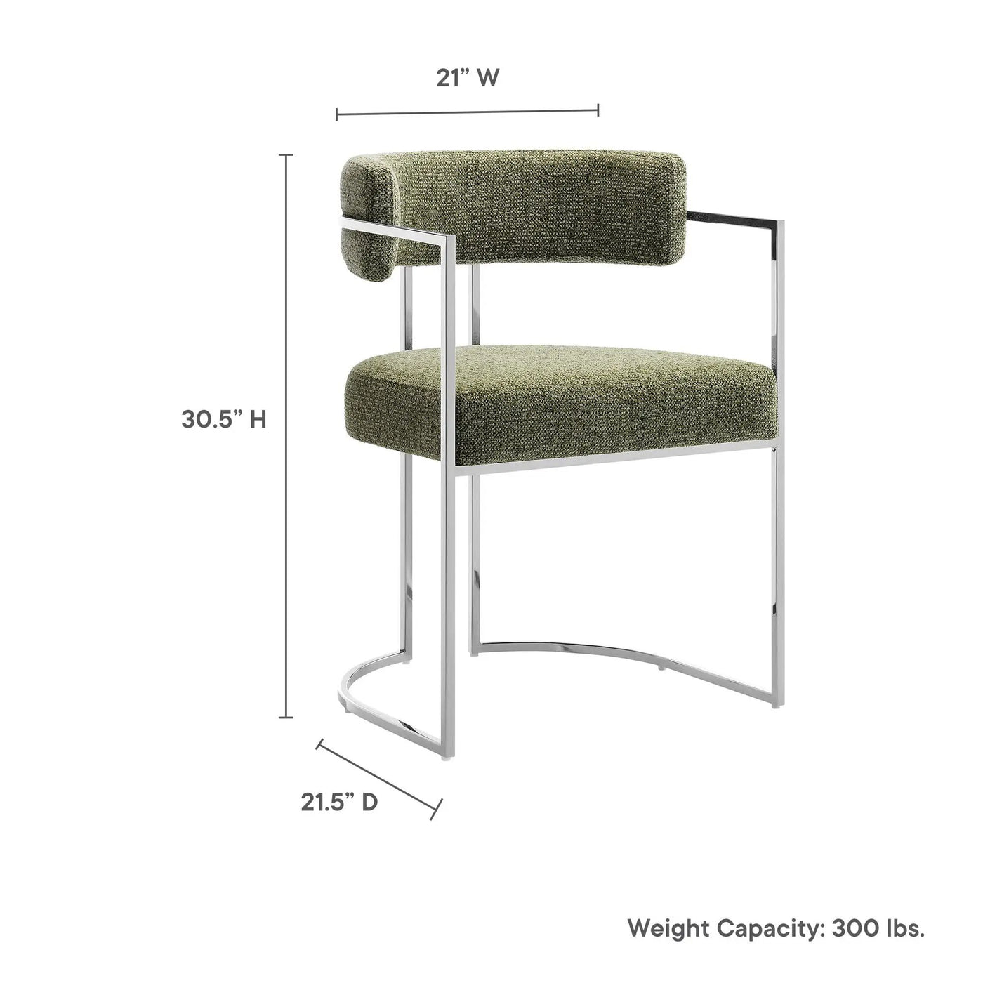 Huron Curved Back Fabric and Metal Dining Accent Chair by HouseOfZazla