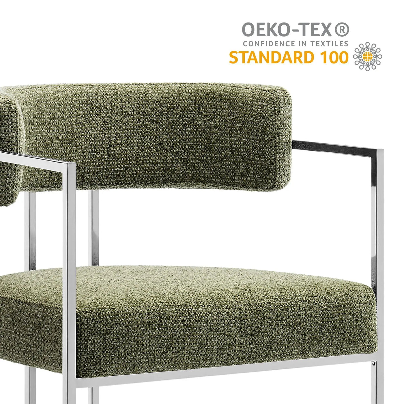 Huron Curved Back Fabric and Metal Dining Accent Chair by HouseOfZazla
