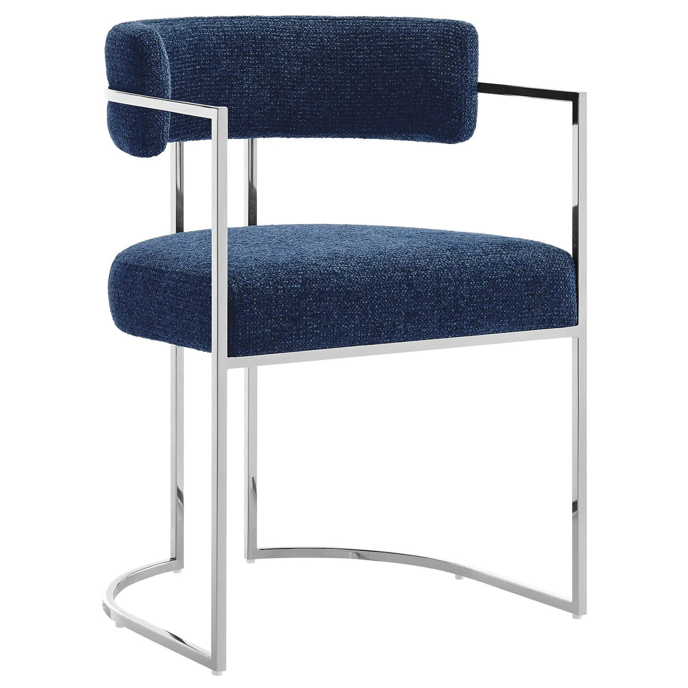 Huron Curved Back Fabric and Metal Dining Accent Chair by HouseOfZazla