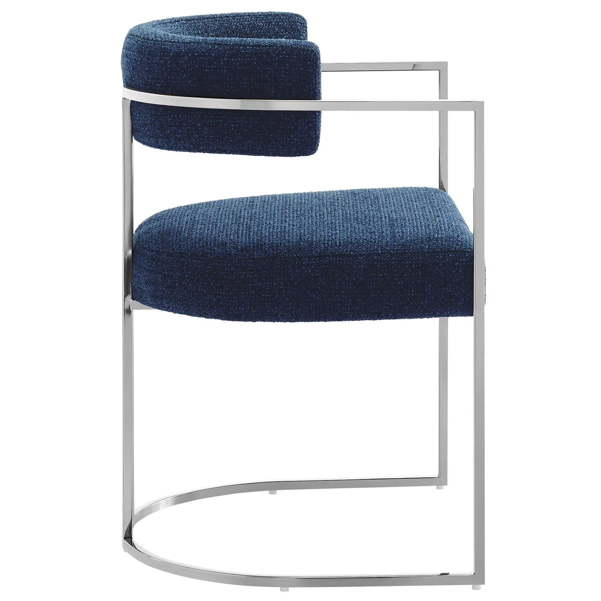 Huron Curved Back Fabric and Metal Dining Accent Chair by HouseOfZazla