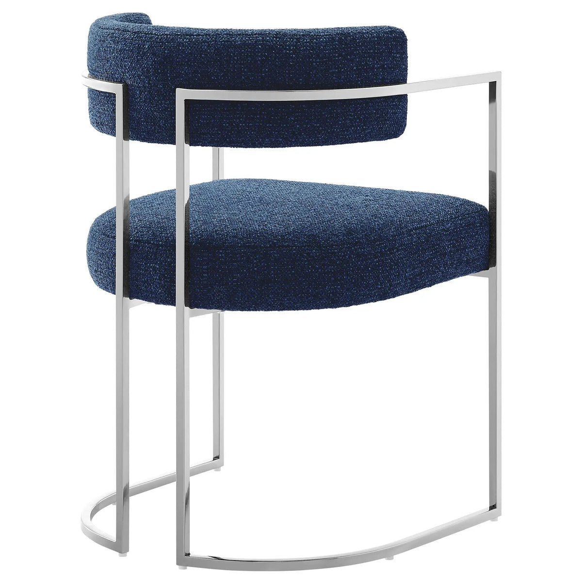 Huron Curved Back Fabric and Metal Dining Accent Chair by HouseOfZazla