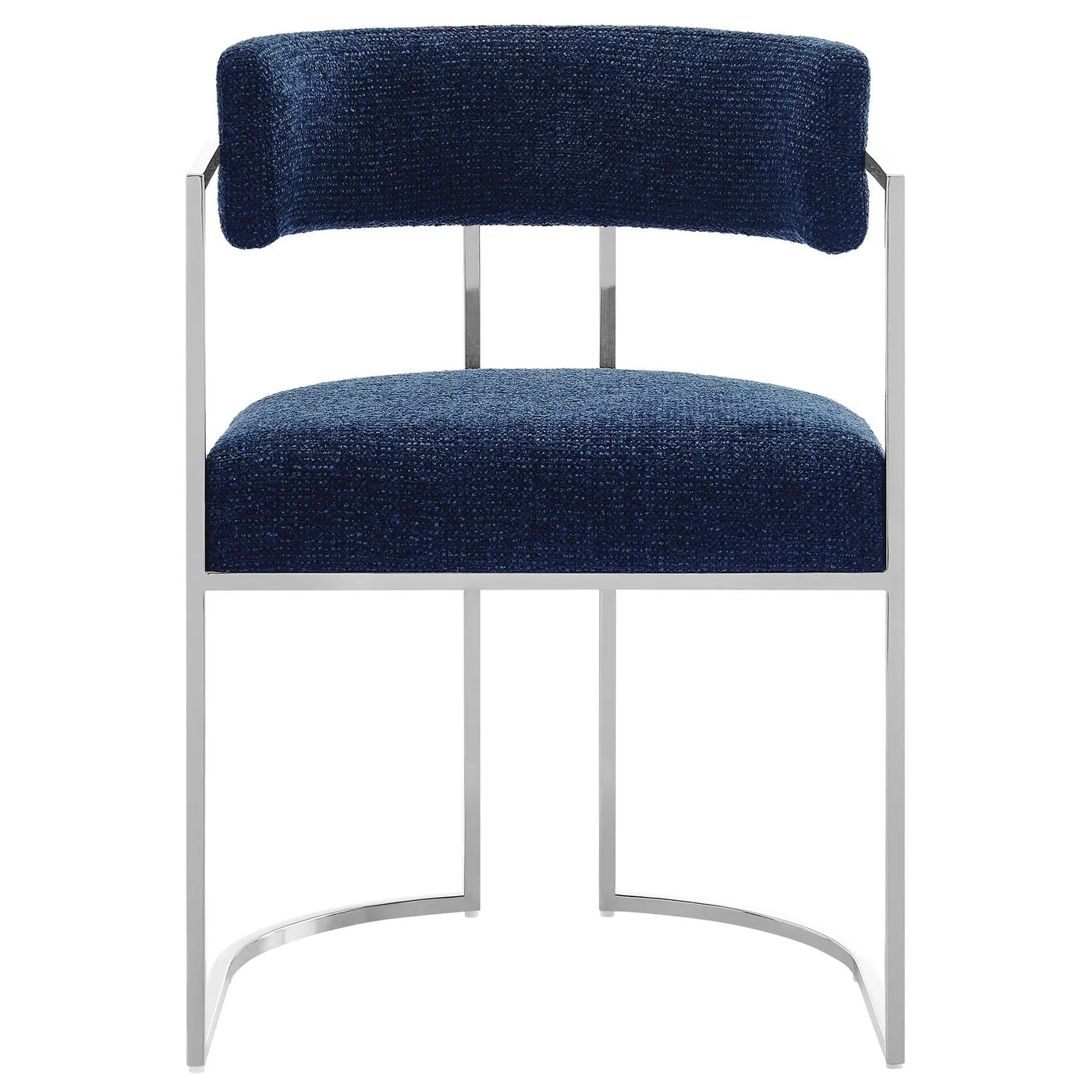 Huron Curved Back Fabric and Metal Dining Accent Chair by HouseOfZazla